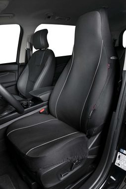 WALSER Autositzbezug Autositzbezug Vordersitzbezug Highback schwarz mit Kopfstützenbezug
