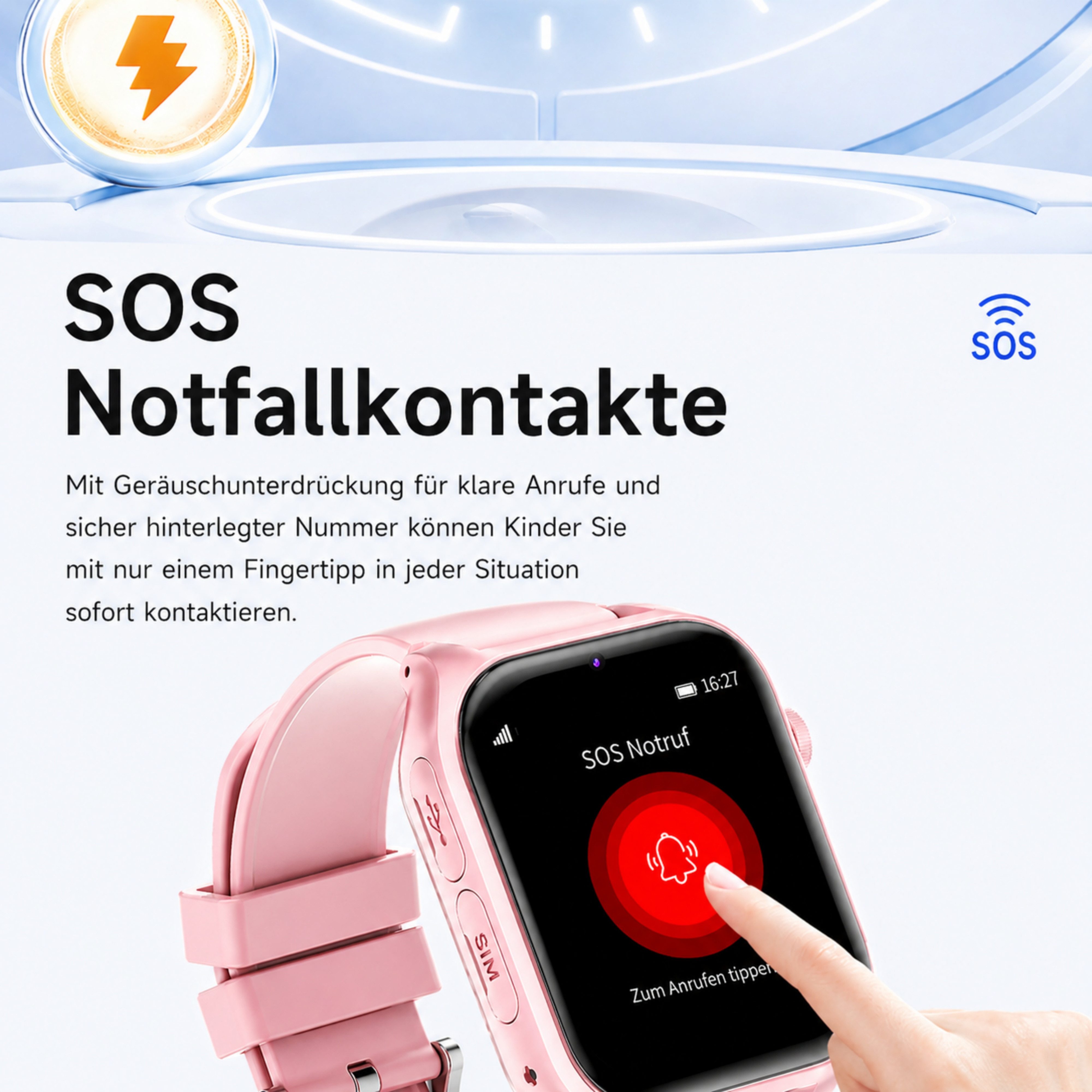 Forrlite Kinderuhr Smartwatch Kinder mit GPS und 4G, Installierbare APP Smartwatch (Smartwatch cm) (1,83 Zoll), 1,83"", 8GB, GPS+LES+WiFi, 4G-LTE, IP67, SOS, Bluetooth"