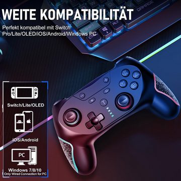 walkbee Gaming Controller,Switch Controller Controller (1 Set, für Nintendo Switch/Switch Lite/Switch OLED Gamepad, mit 6-Achsen Gyroskop,Double Shock,Aufwachen,Turbo Button)