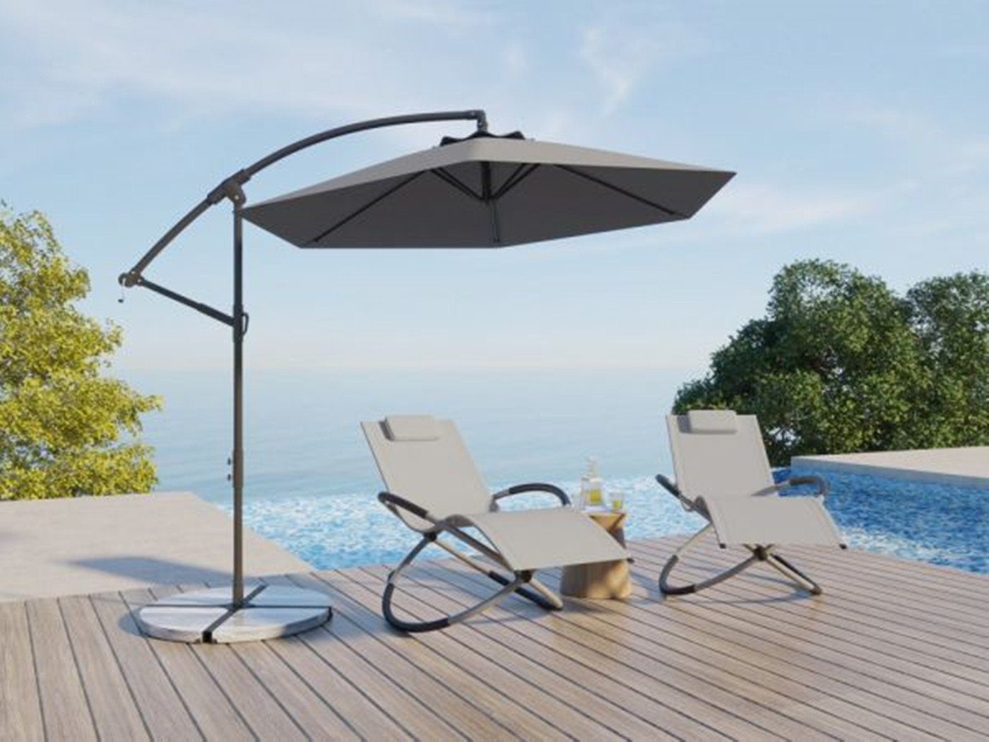 HappyHome Schalenstuhl Schwungliege mit Kopfkissen, Sonnenliege, günstig online kaufen