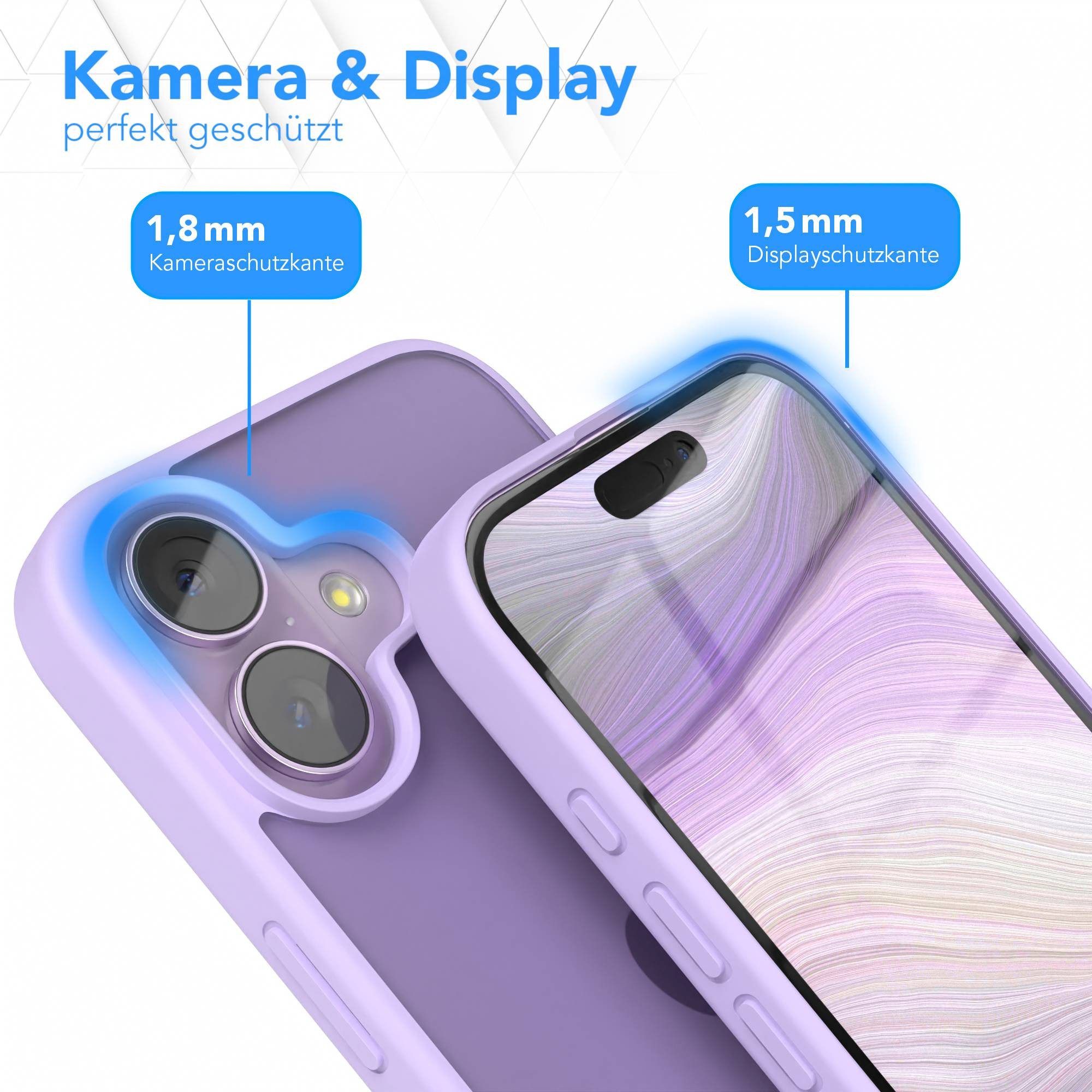 EAZY CASE Handyhülle Outdoor Case für Apple iPhone 17 6,3 Zoll, Schutzhülle mit Kameraschutz Robust Schutzhülle stoßfest Lila Lavendel