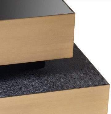 Casa Padrino Beistelltisch Luxus Beistelltisch Messingfarben / Anthrazitgrau / Schwarz 62 x 80 x H. 48 cm - Möbel - Luxus Qualität