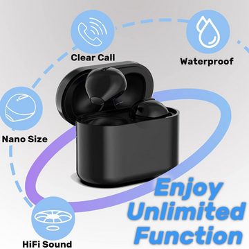 Xmenha Universelle Kompatibilität mit allen Bluetooth In-Ear-Kopfhörer (Unsichtbares Mini-Design für ungestörten Schlaf oder Musikgenuss. Komfortable Passform, auch beim Liegen auf der Seite., Kompaktes,Klarer Sound 24 Std.Akkulaufzeit Perfekt für Schlaf & Musik)
