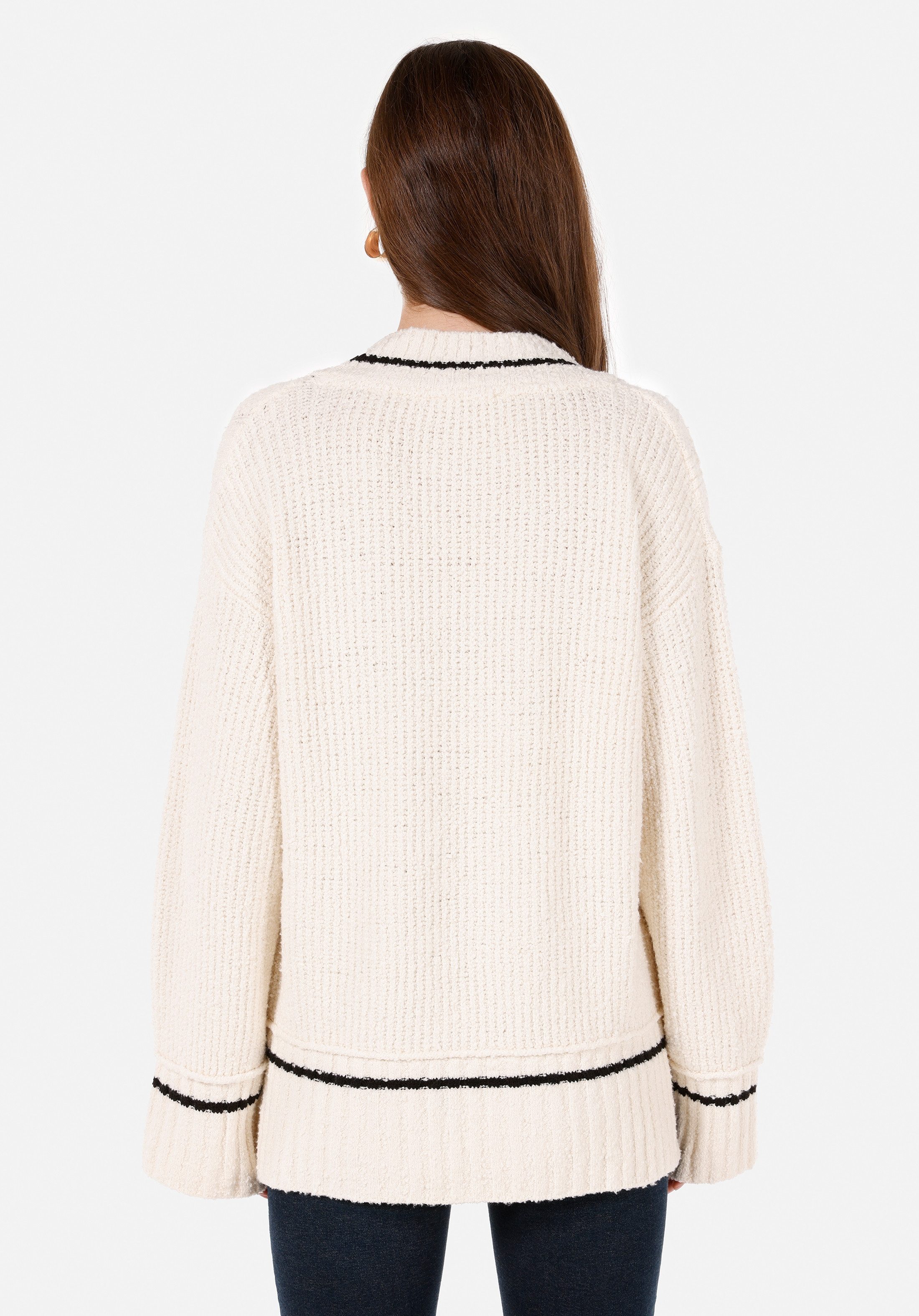 Colins Streifenpullover Colins Comfort Fit V-Ausschnitt Damenpullover