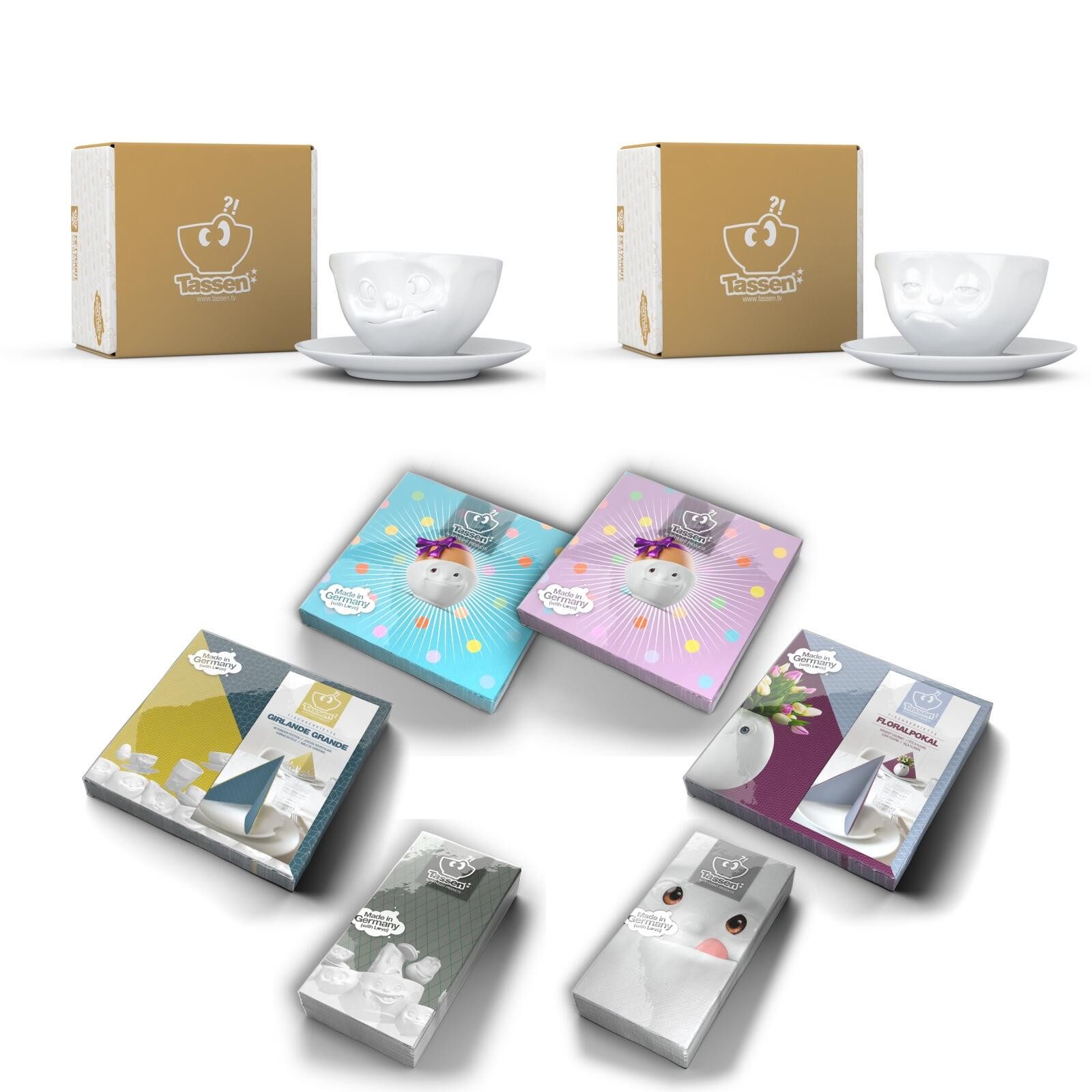 FIFTYEIGHT PRODUCTS Tasse Tassen-Set 2-tlg. - jeweils 200 ml + Servietten, 1-tlg.
