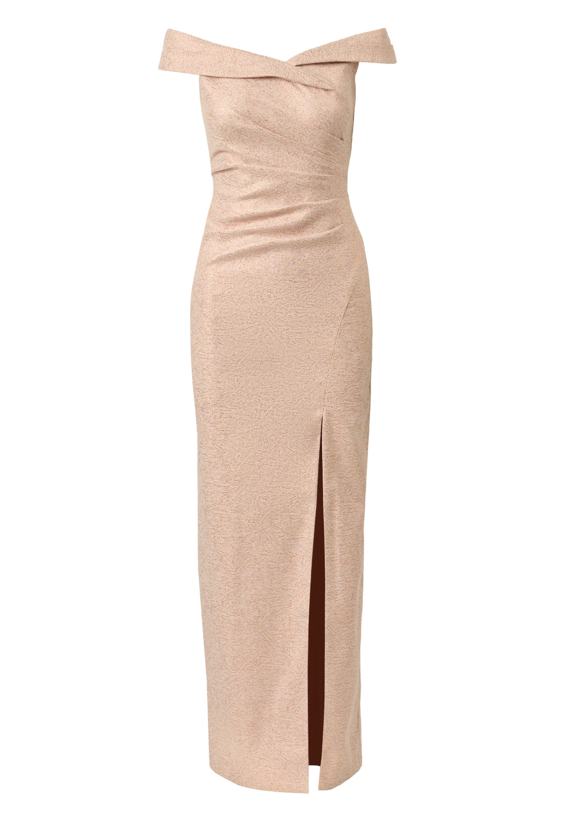 Adrianna Papell Abendkleid Off Shoulder Column Gown Elegant geschnittenes, ärmelloses Etuikleid