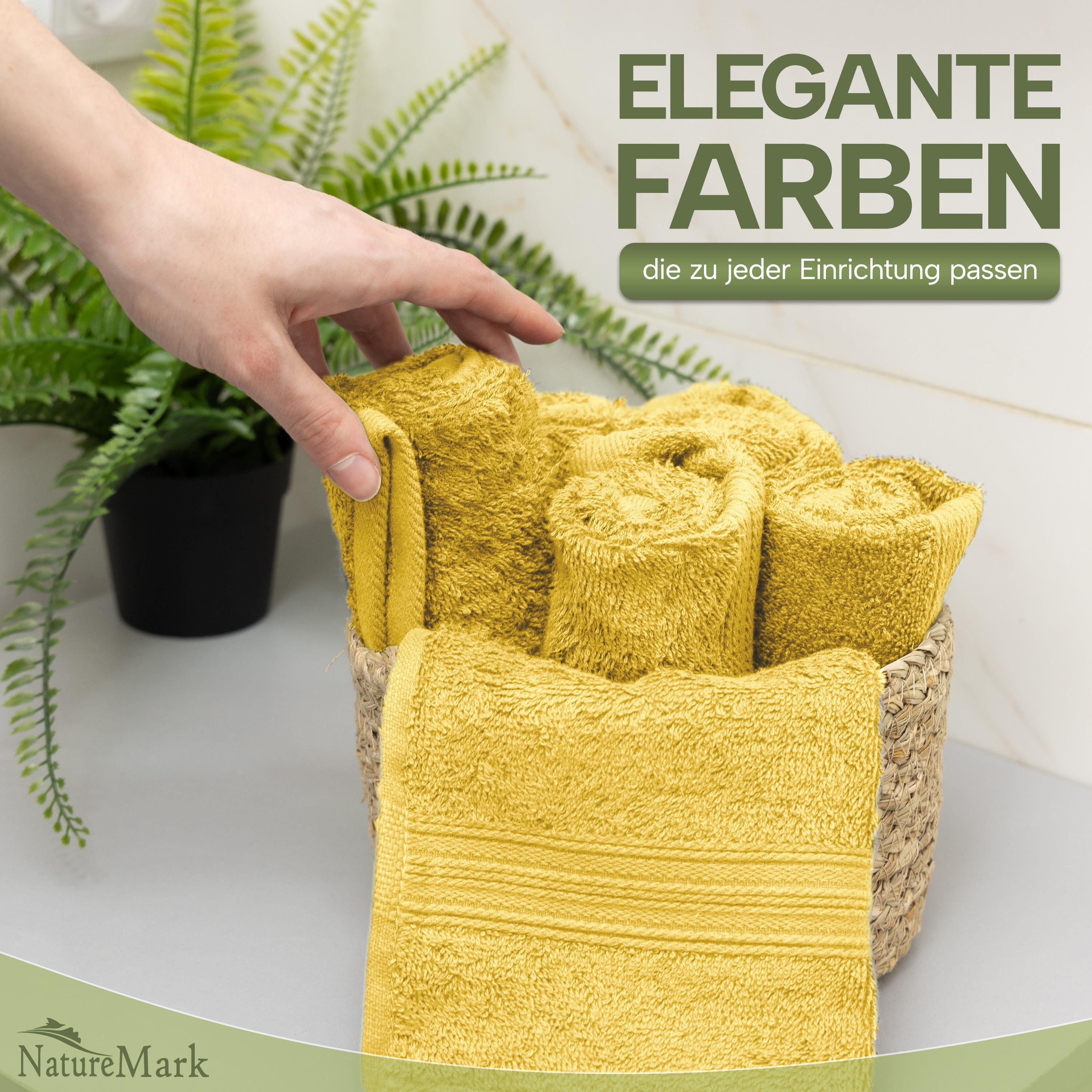 NatureMark Gästehandtuch Gästetuch 500gsm, 100% Baumwolle (12-St), Gästehan günstig online kaufen