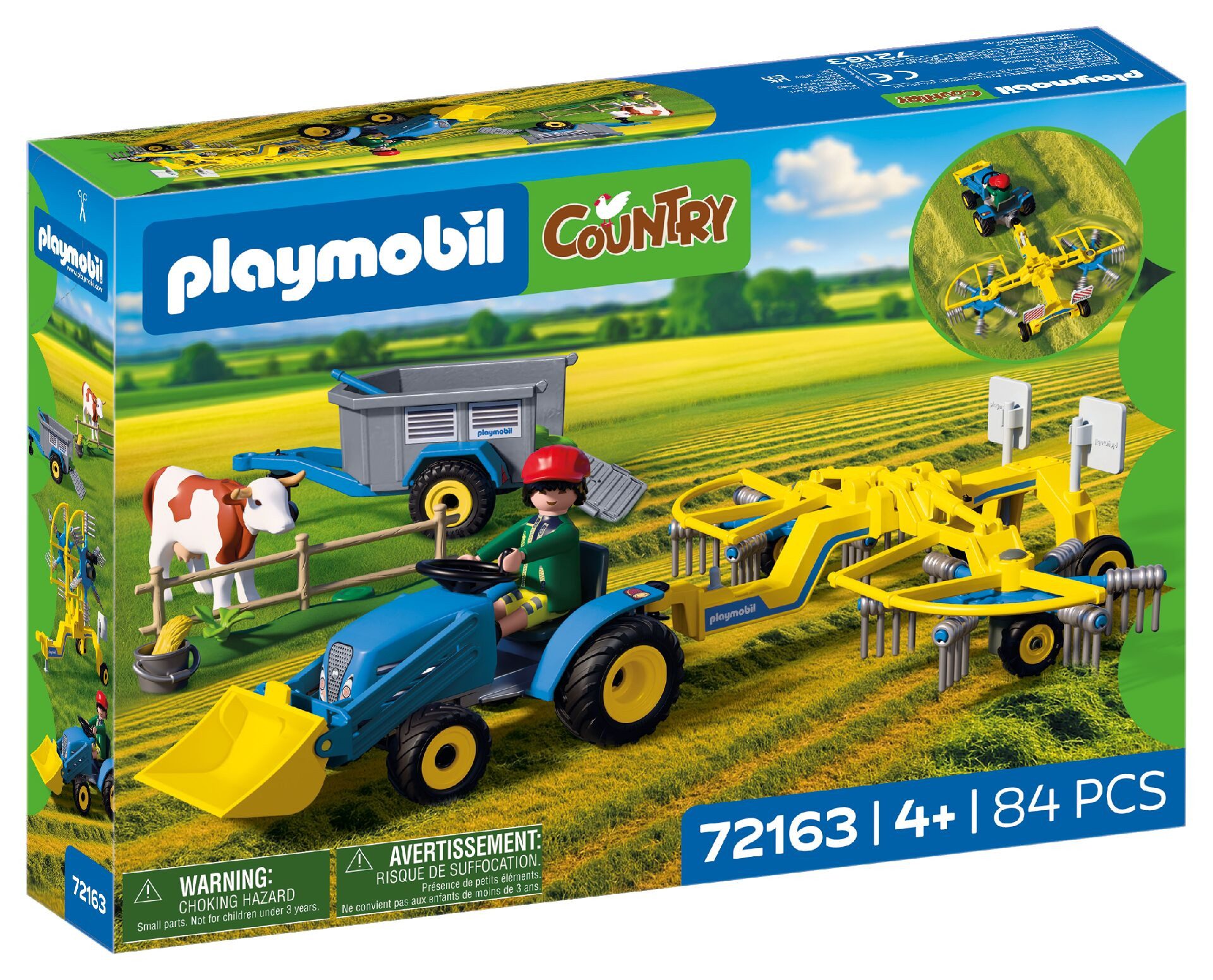 Playmobil® Kleiner Traktor mit Heuschwader (72163), Country Konstruktions-Spielset, Made in Europe