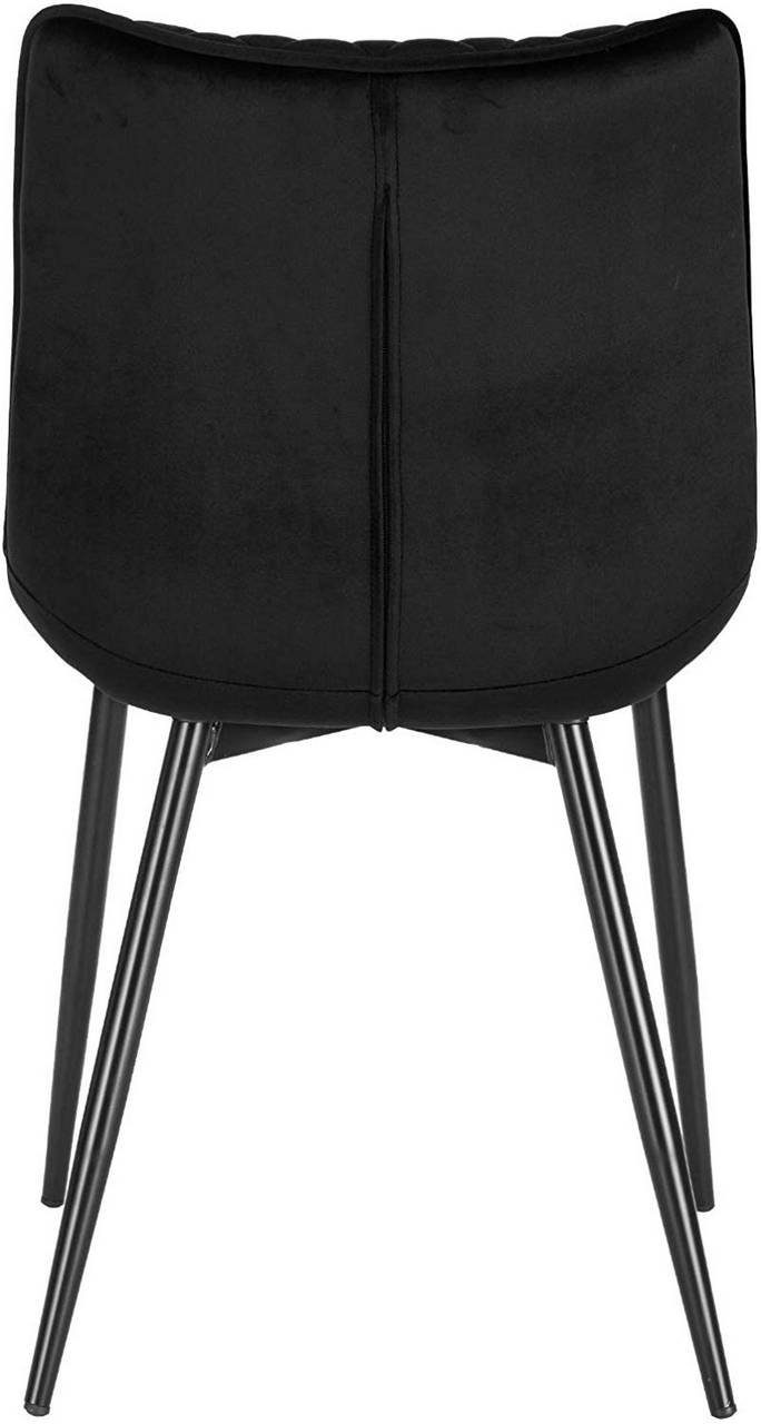 Sitzfläche aus Polsterstuhl (2 Samt Esszimmerstuhl schwarz Rückenlehne mit Woltu St),