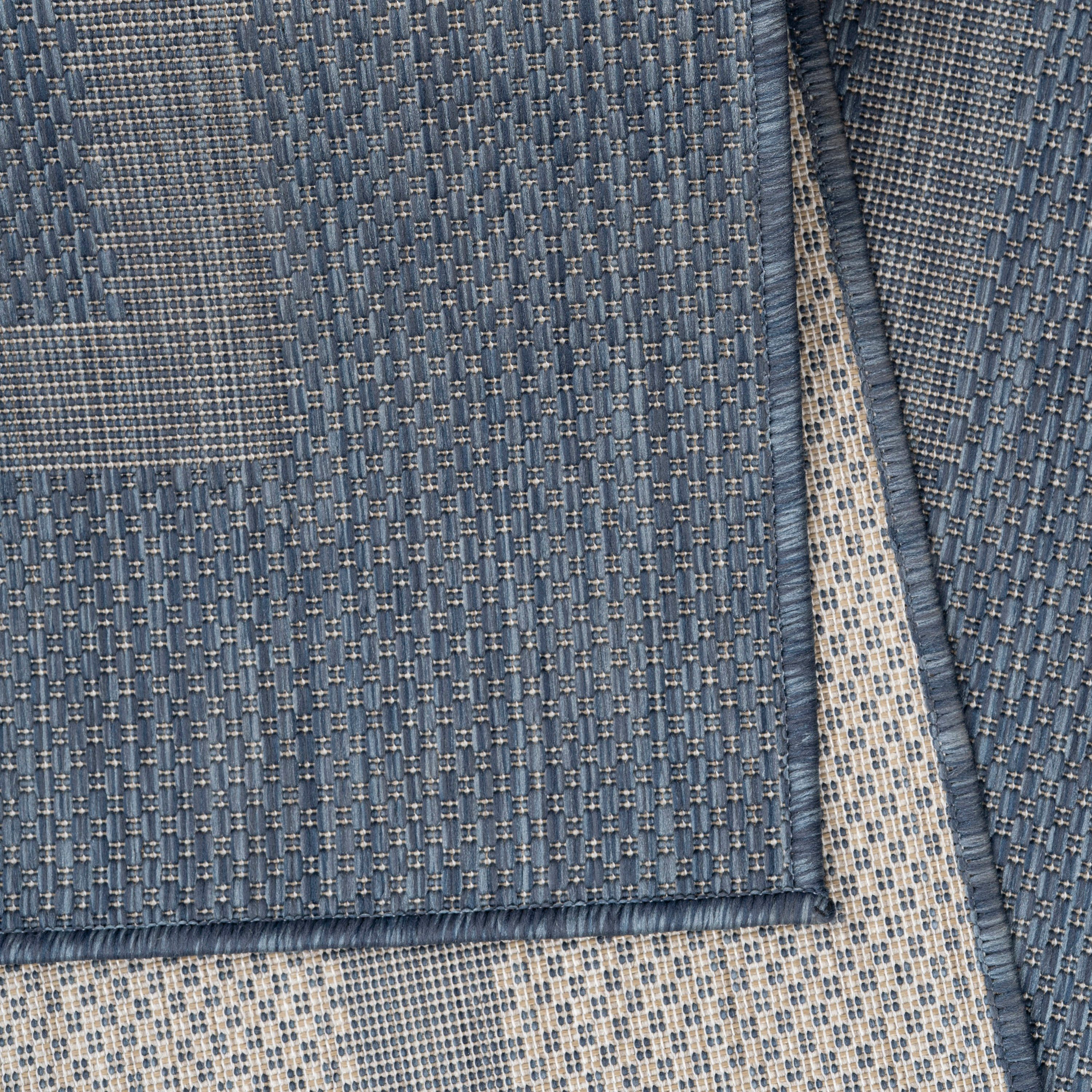 Läufer, 5 mm, Terrasse Blau Teppium, Höhe: Teppich Küche, Balkon, - Einfarbig, Teppich Unicolor