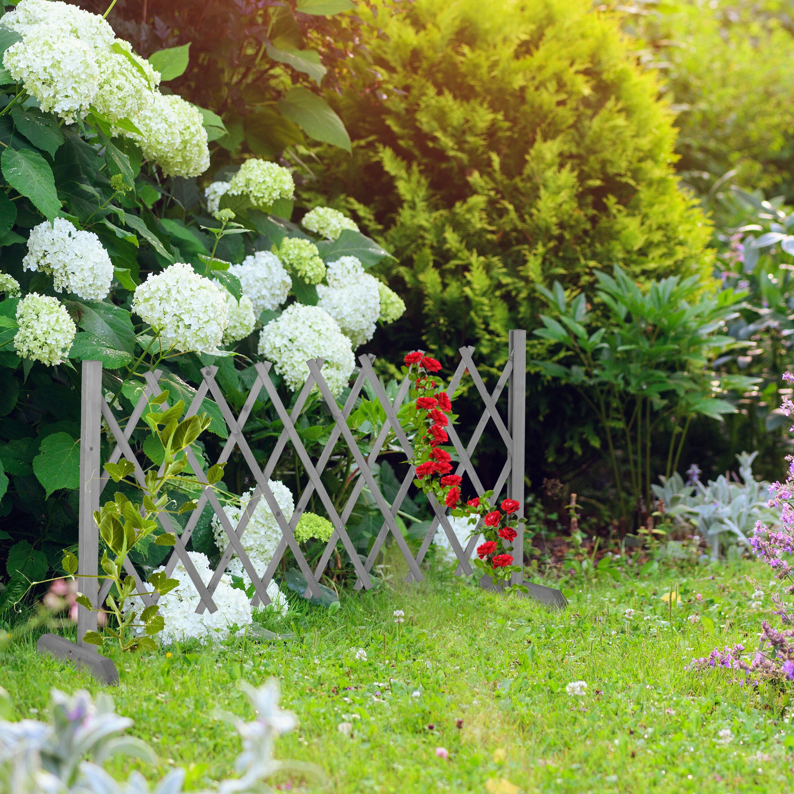 relaxdays Rankgitter Ausziehbares Rankgitter grau günstig online kaufen