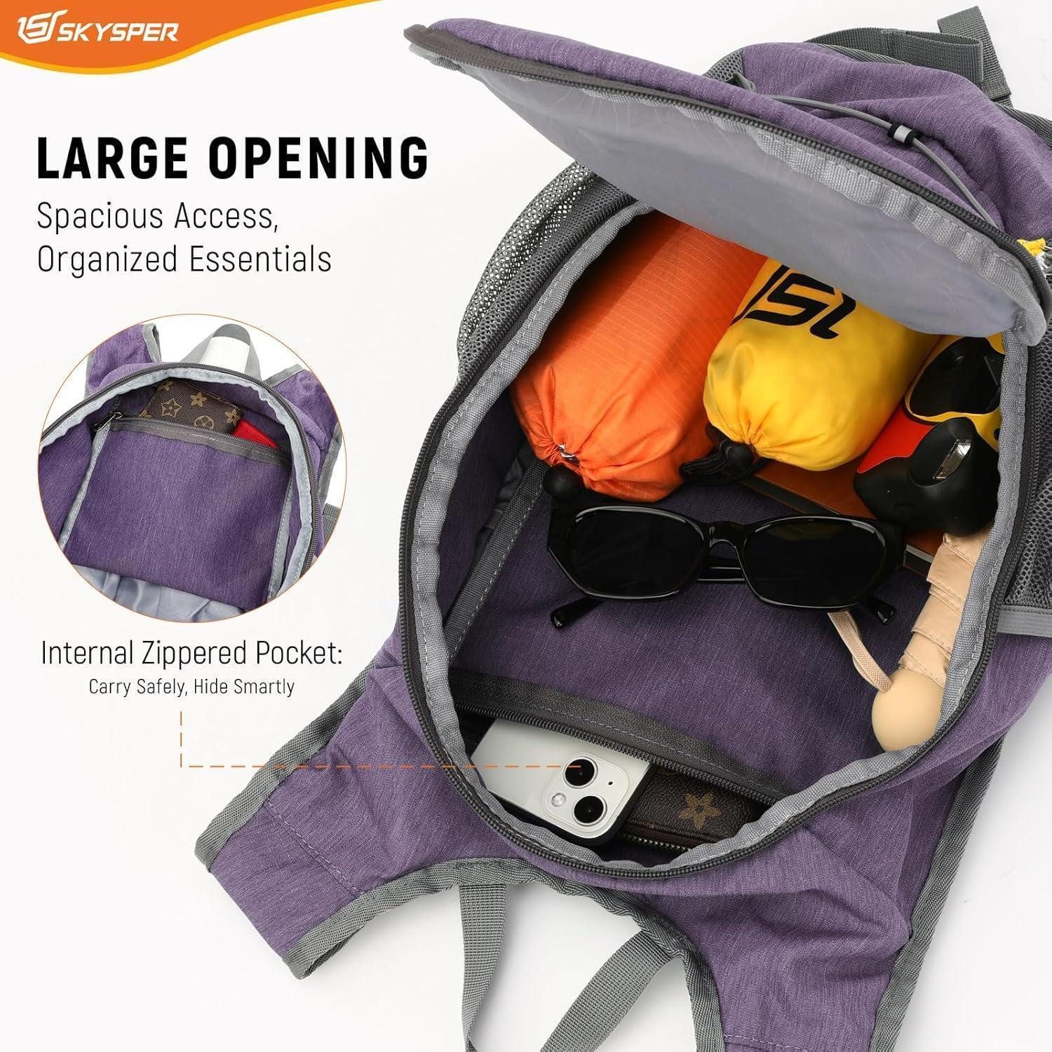 LuxusKollektion Tagesrucksack Rucksack 15L faltbar lilafarben