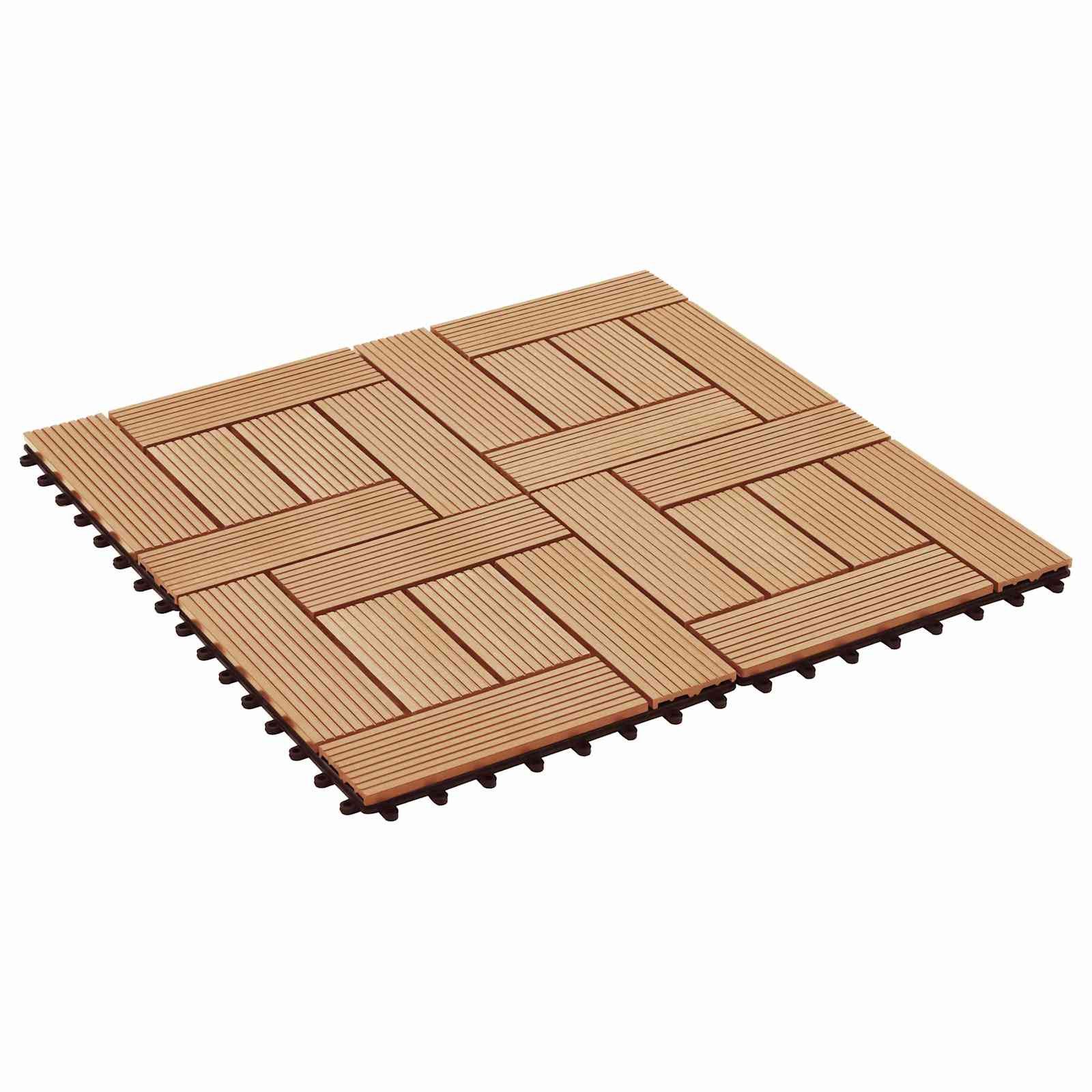 vidaXL Terrassendielen Terrassenfliese 22 pcs 30 x 30 cm WPC, BxL: je 30x30 cm, (22-St)