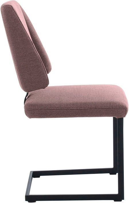 rose und Longbeach in mit Sitzkomfort Freischwinger Metall (1 St), & K+W Abstandshalter Komfort Wohnen schwarz Gestell Struktur,