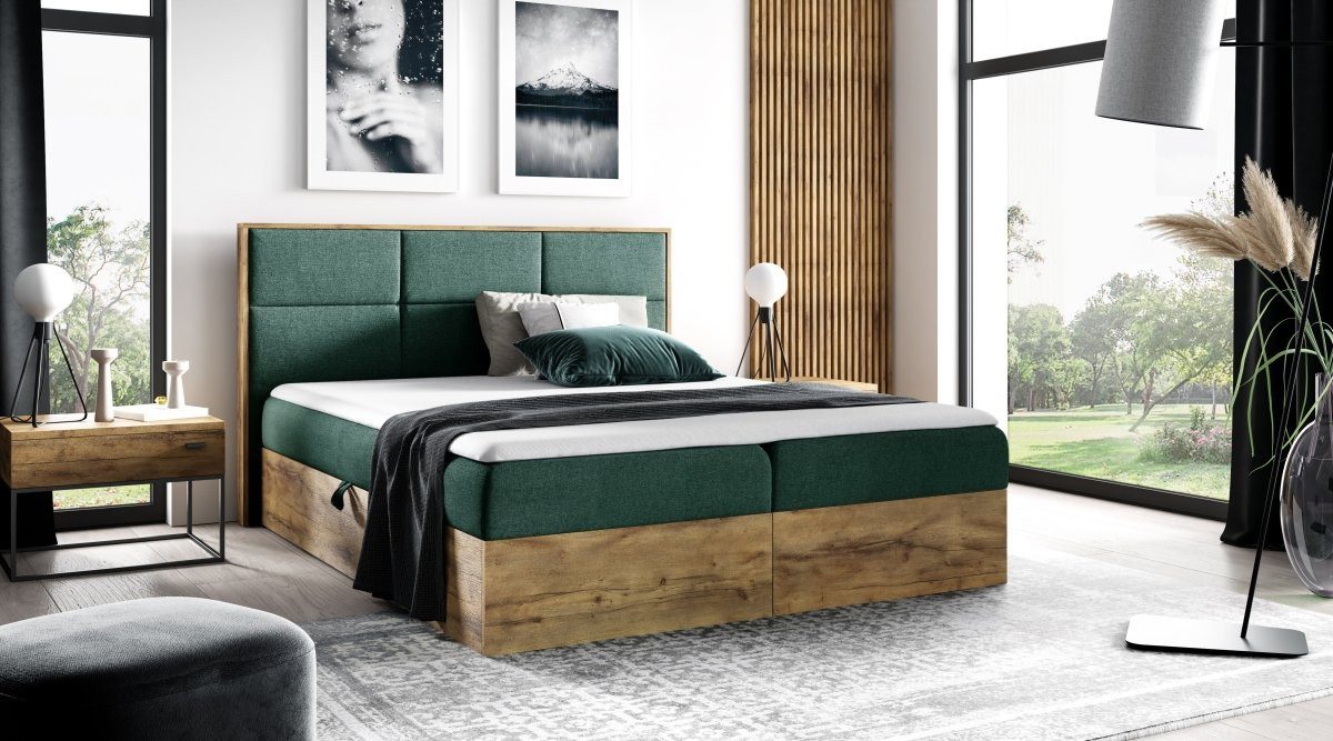 Luxusbetten24 Holzbett Designer Holzbett Linori, mit Stauraum