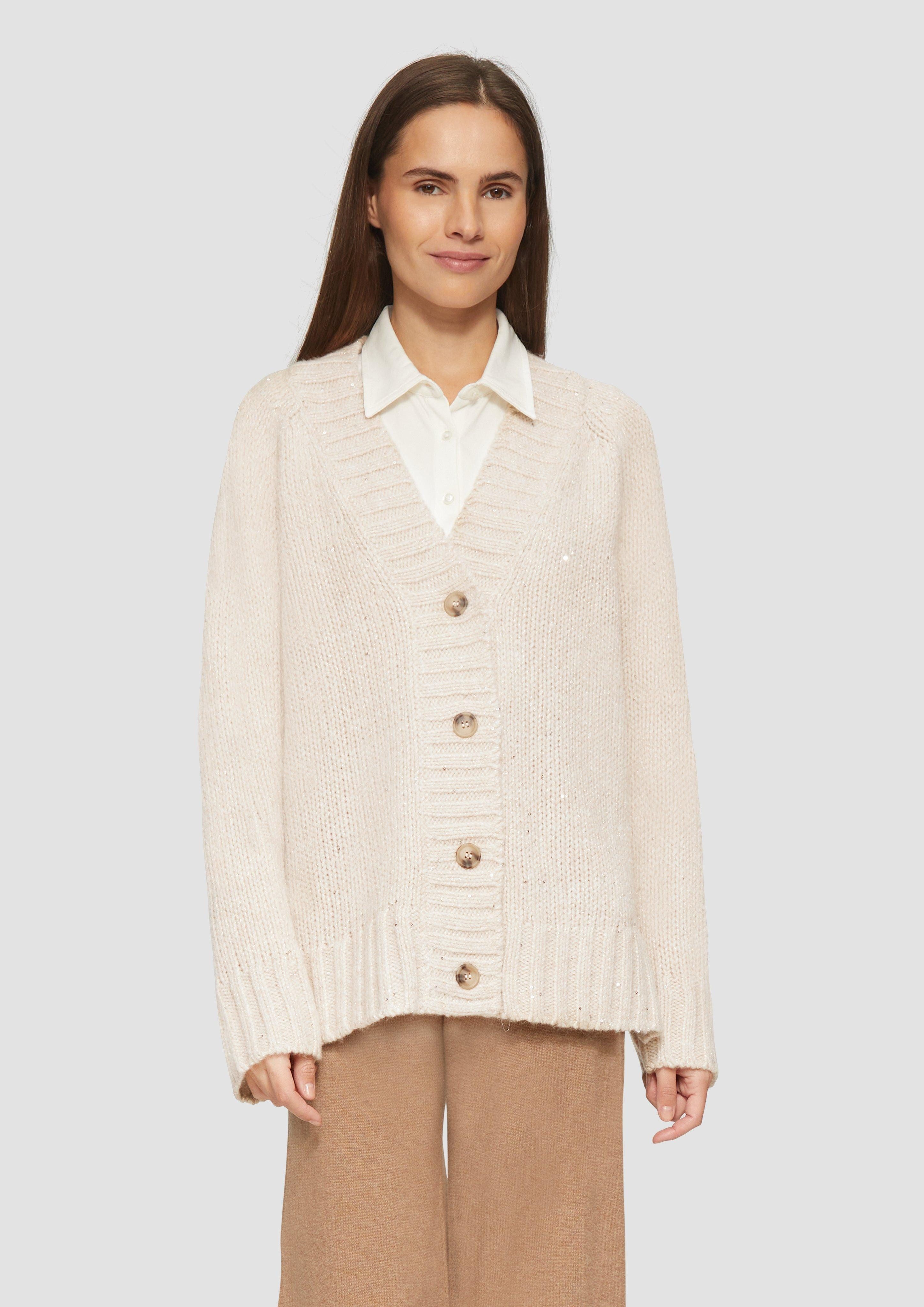 s.Oliver Strickjacke Oversized Cardigan mit Glitzergarn günstig online kaufen
