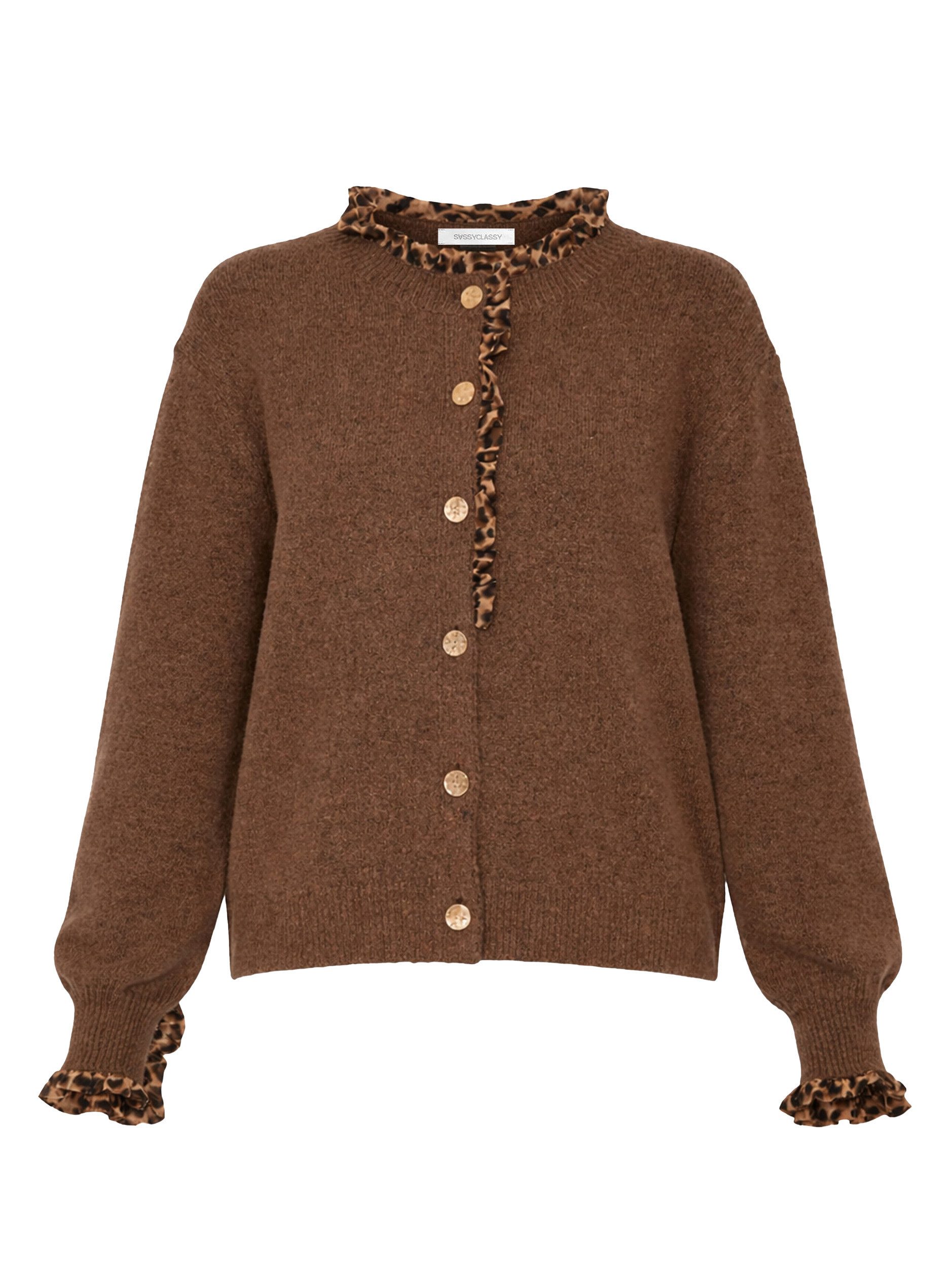 Cardigan Cardigan mit Rüschen für Damen