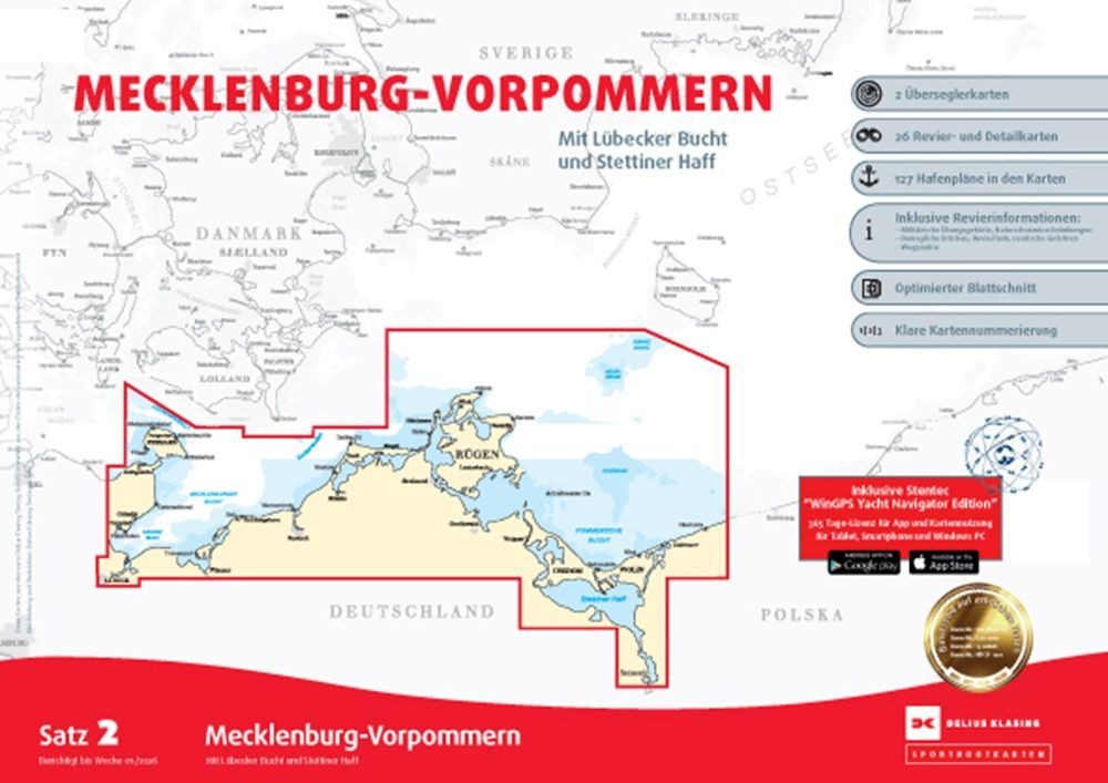 Sachbuch Sportbootkarten Satz 2: Mecklenburg-Vorpommern (Ausgabe 2026) Mit Lübe diverse