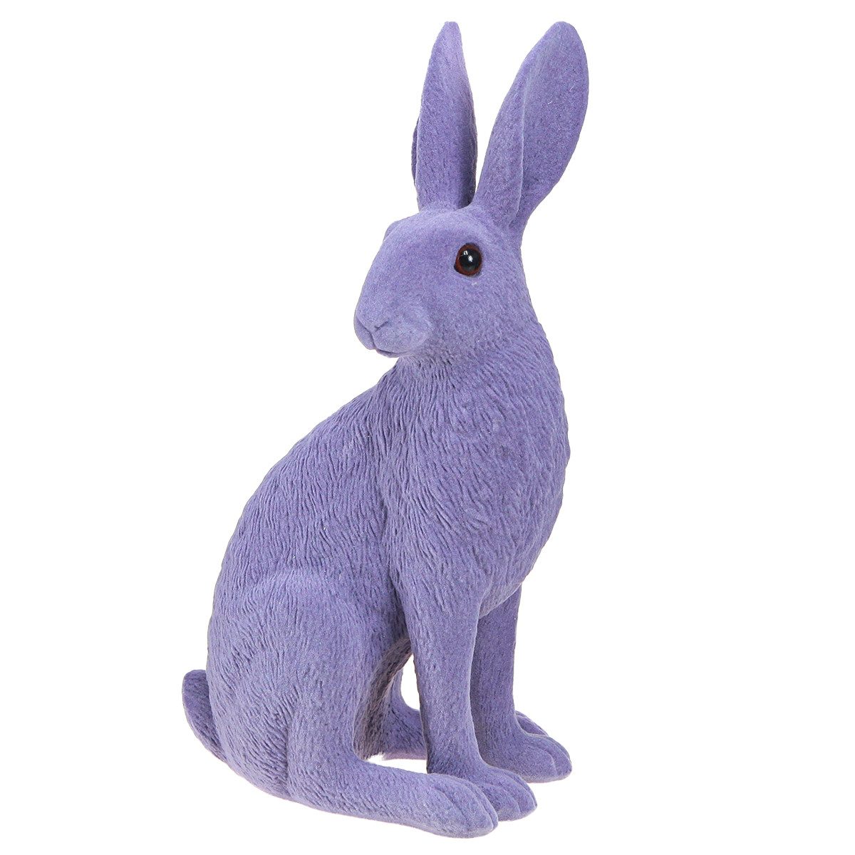 Osterhase Flieder Osterhase Sitzend Beflockt Deko Hase 12×9×25cm