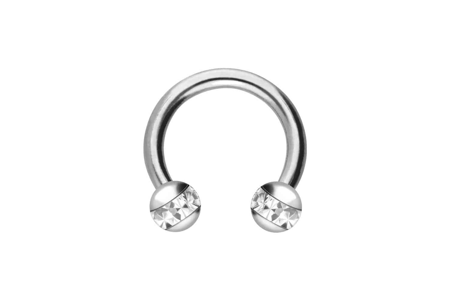 Nasenpiercing Titan Hufeisenring EPOXY-RING-KUGELN