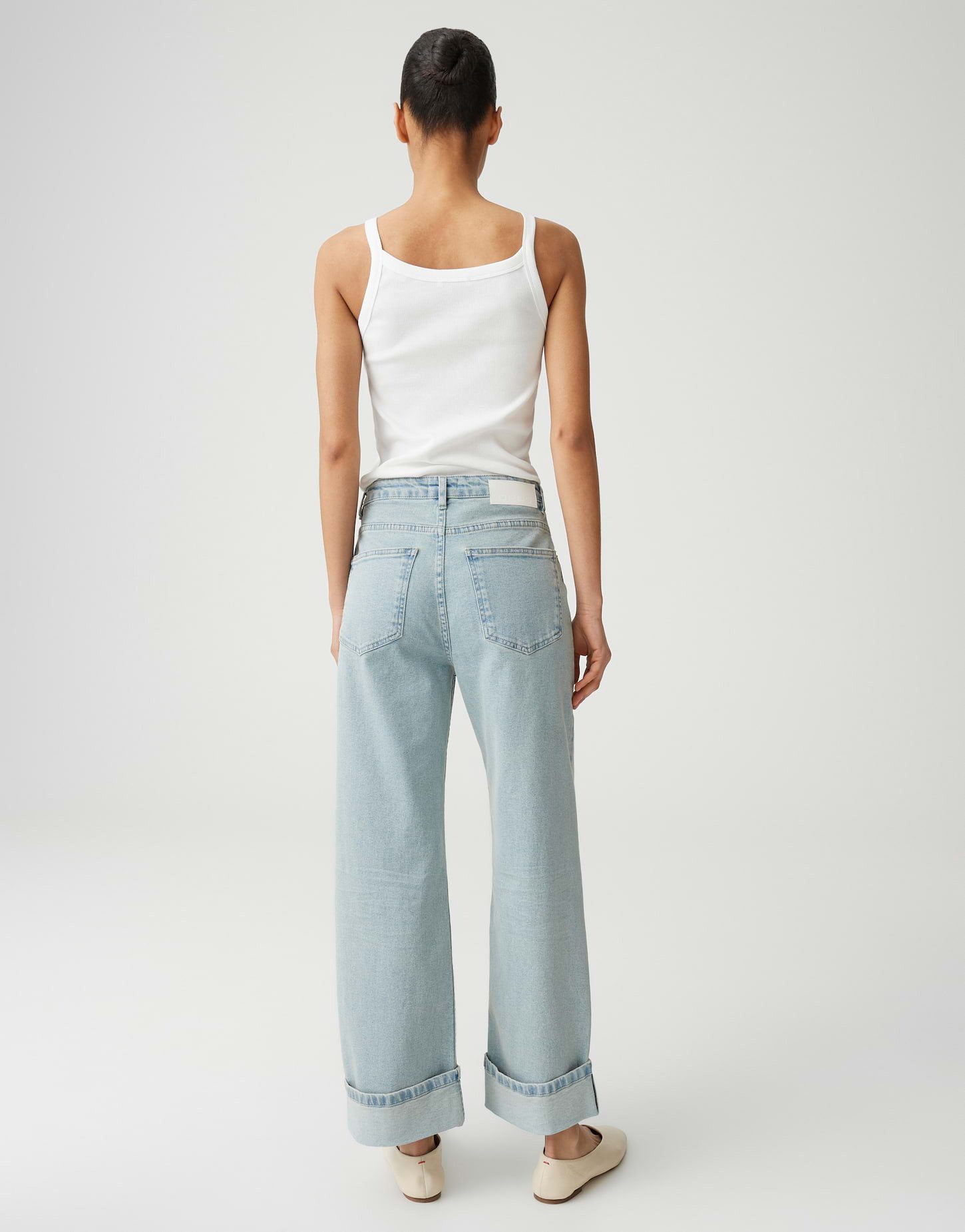 OPUS 7/8-Jeans Miva breath aus Denim mit geradem Beinverlauf Aufschlag am Saum, 5-Pocket-Design, elastischer Stoff