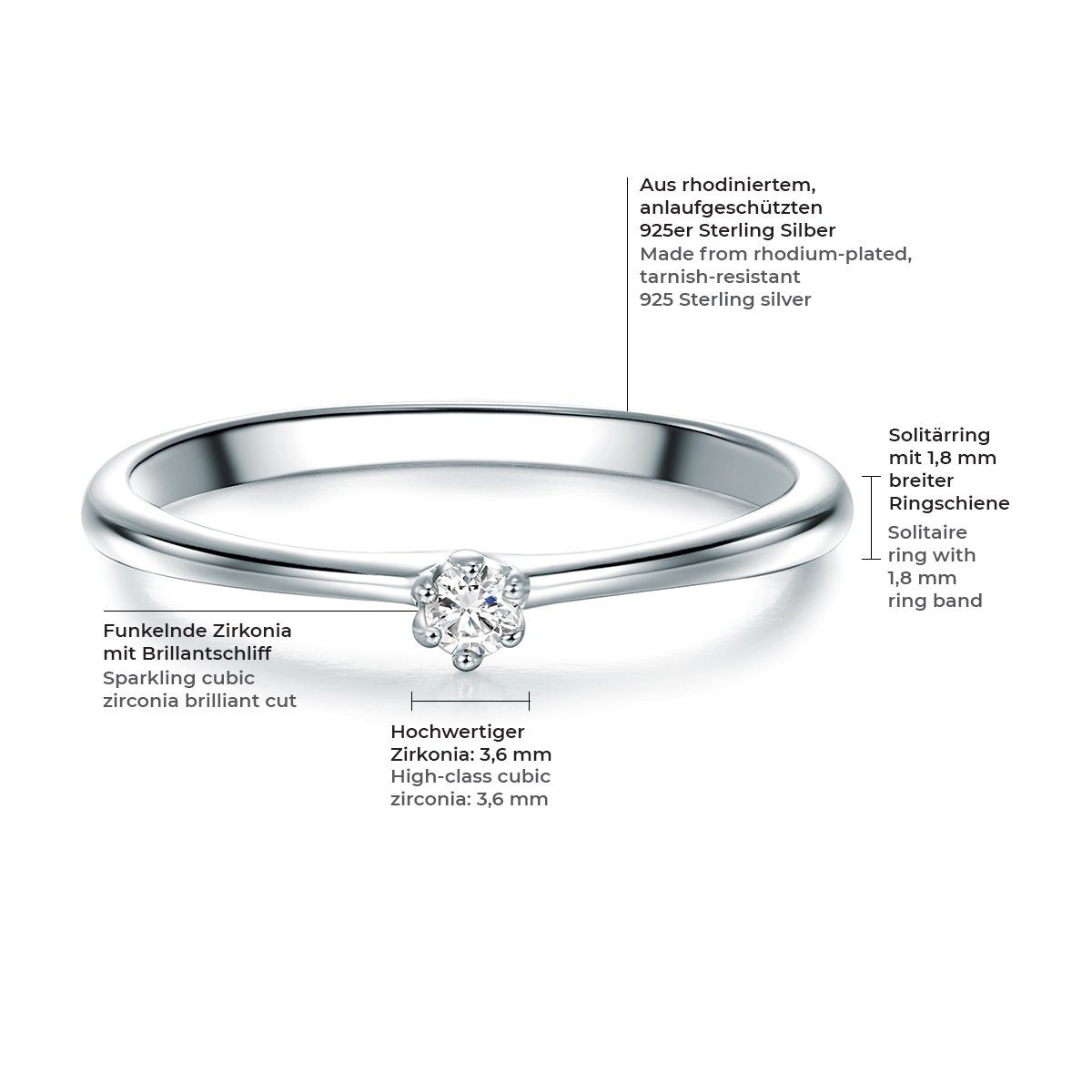 Trilani Silberring silber, mit Zirkonia im günstig online kaufen