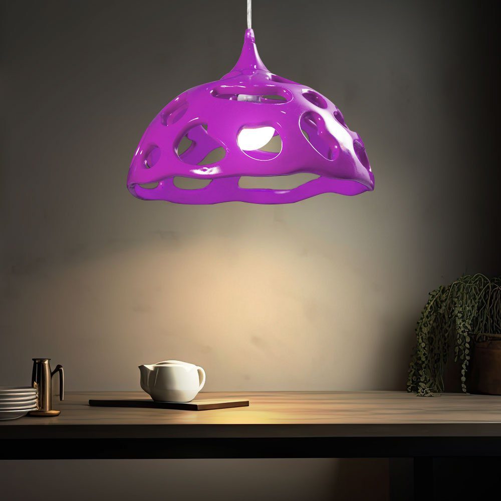 etc-shop LED lila 110 Pendelleuchte Designlampe Pendellampe H Leuchtmittel Pendelleuchte, Küchenlampe inklusive, LED Warmweiß, cm