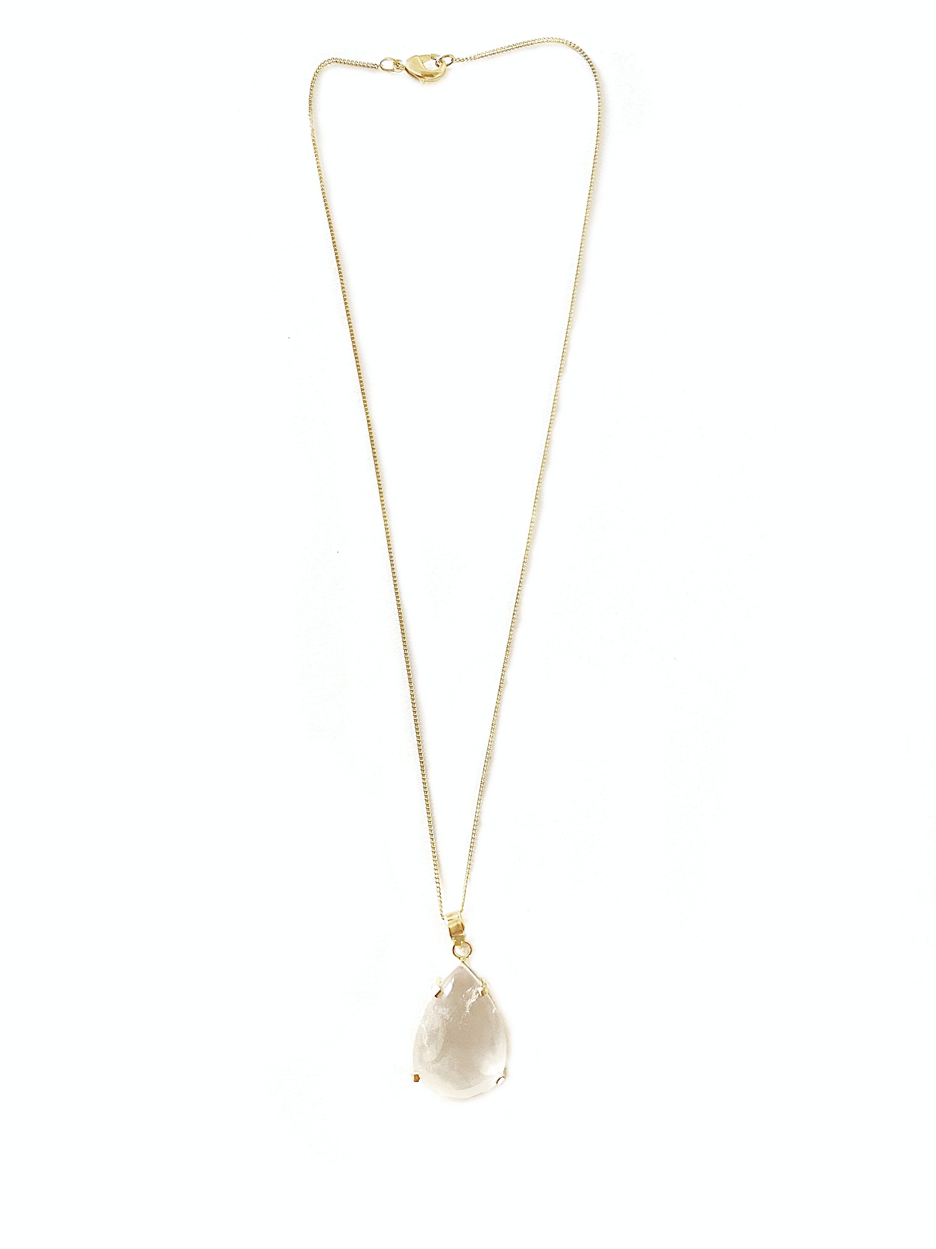 Kette mit Anhänger Bergkristall Kette mit eingefasstem Kristall gold filled