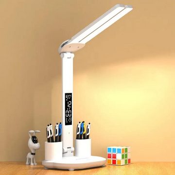 Blusmart LED Schreibtischlampe Tisch Lampe LED Doppel-headed Multifunktions, Drei einstellbare Lichtfarben, Für Schlafzimmer Nacht Lesen Licht