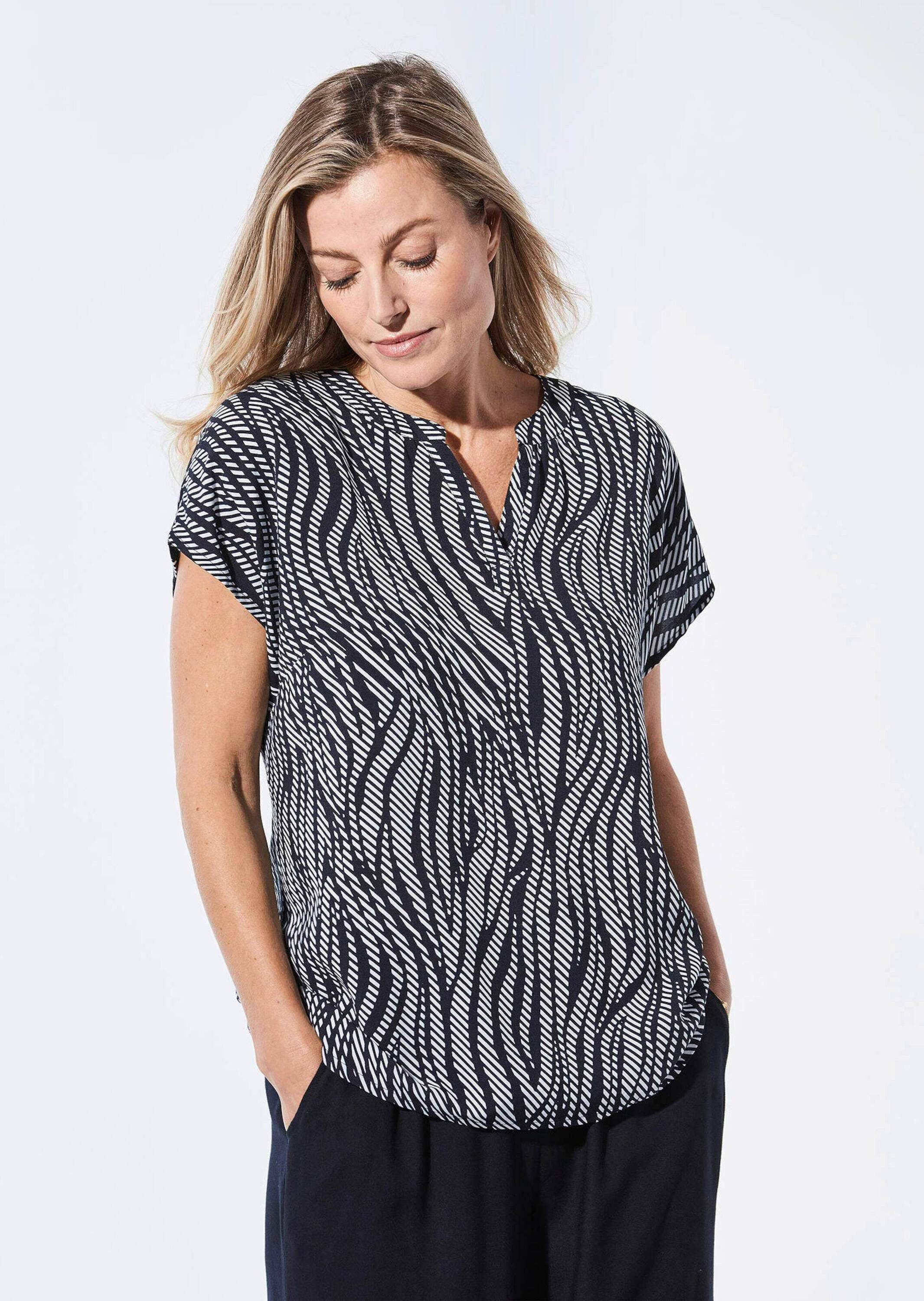 GOLDNER Schlupfbluse Bluse mit Tunika Ausschnitt günstig online kaufen