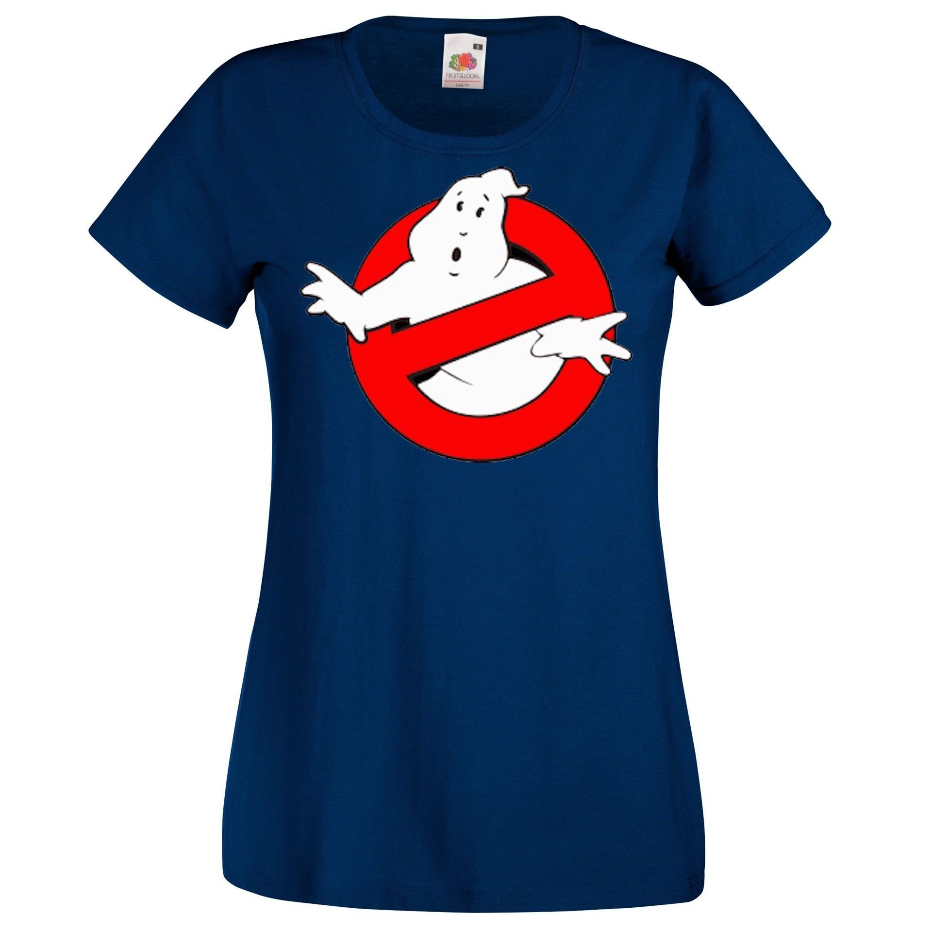 Ghostbusters Navyblau T-Shirt Youth trendigen Frontprint Designz mit T-Shirt Damen
