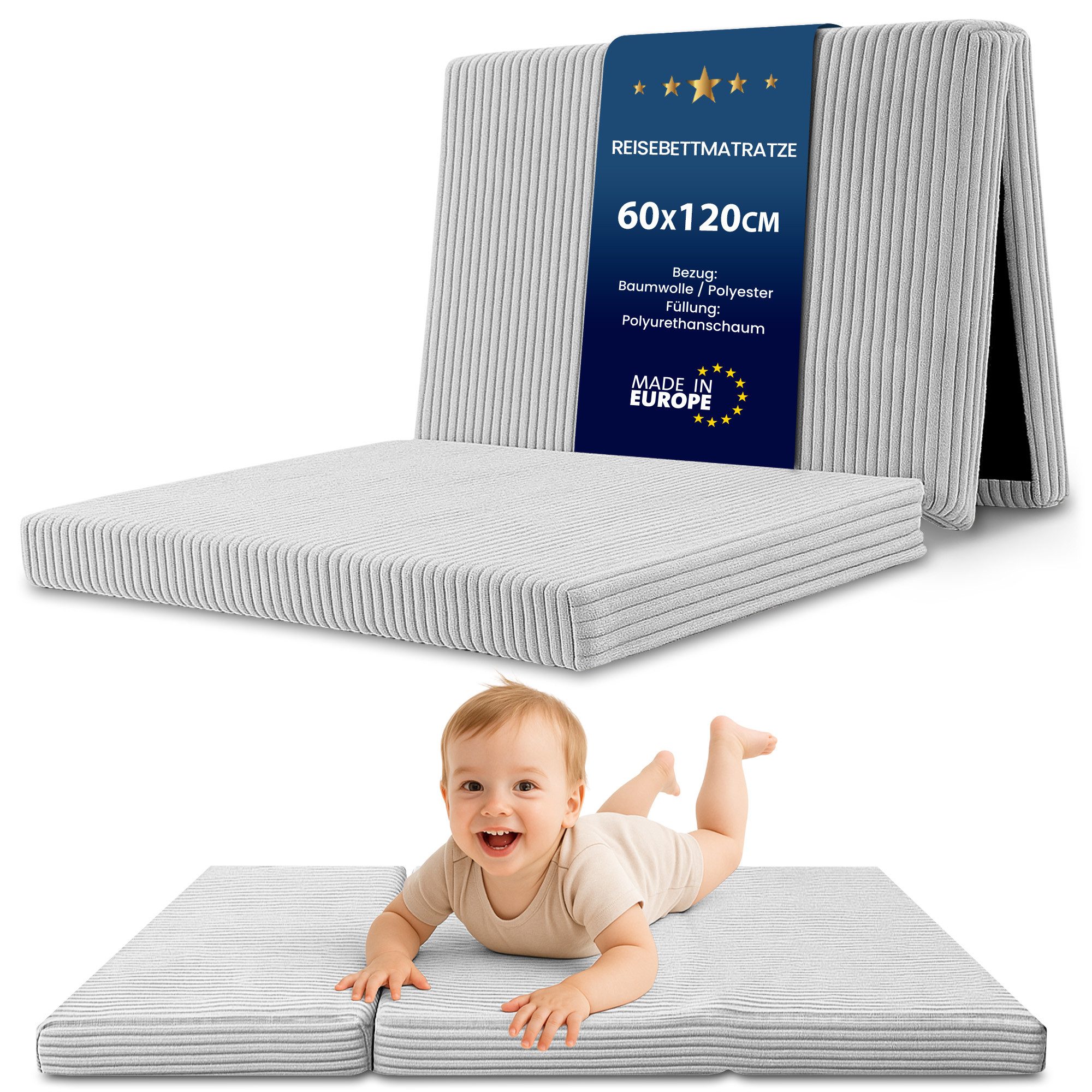 Reisebett-Matratzen Klappmatratze Kinder Faltmatratze Gästematratze faltbar, Totsy Baby