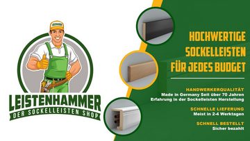 Südbrock Sockelleiste Sockelleiste MDF 19x80 Hamburger Profil foliert Titan Laminat, L: 250 cm, H: 8 cm, 1-St., Profilierte Oberkante