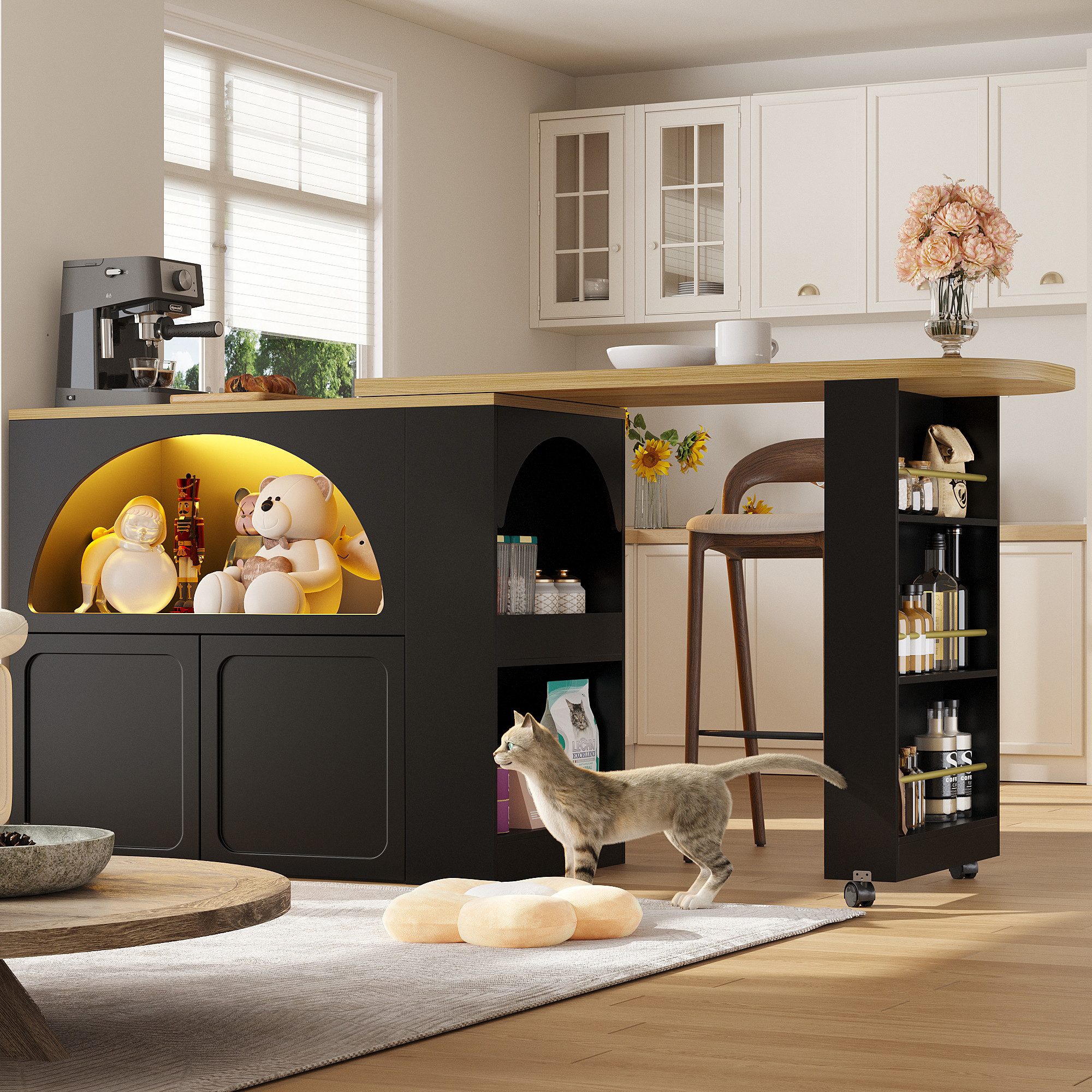 Flieks Bartisch mit 360° drehbar Tisch und LED-Beleuchtung (Set, 2-St., 135 günstig online kaufen