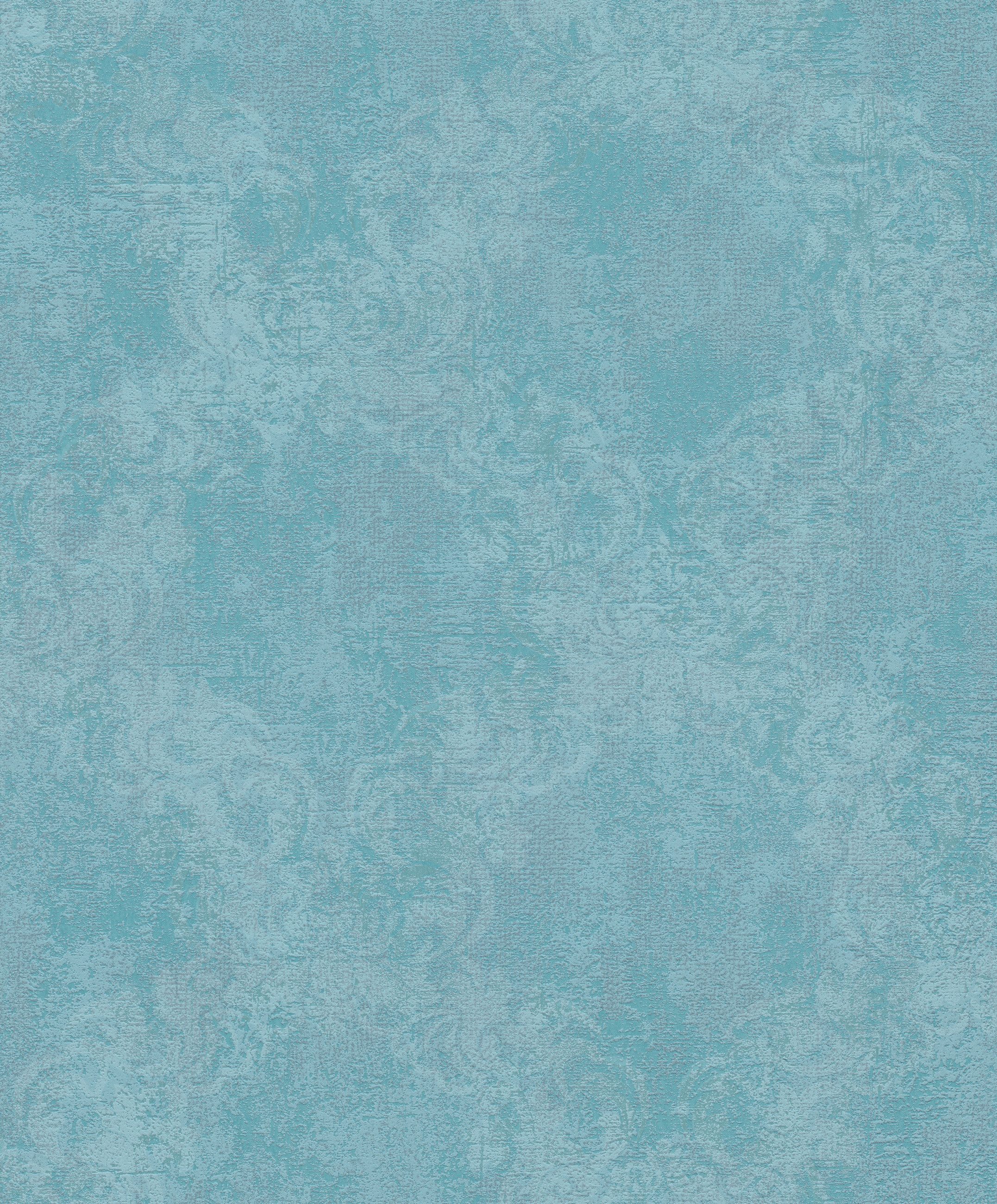 Rasch Vliestapete Barockoptik, Ornamente in Türkis-Blau, strukturiert, Barock, (1 Rolle, 1 St), Ornamente, Ton-in-Ton