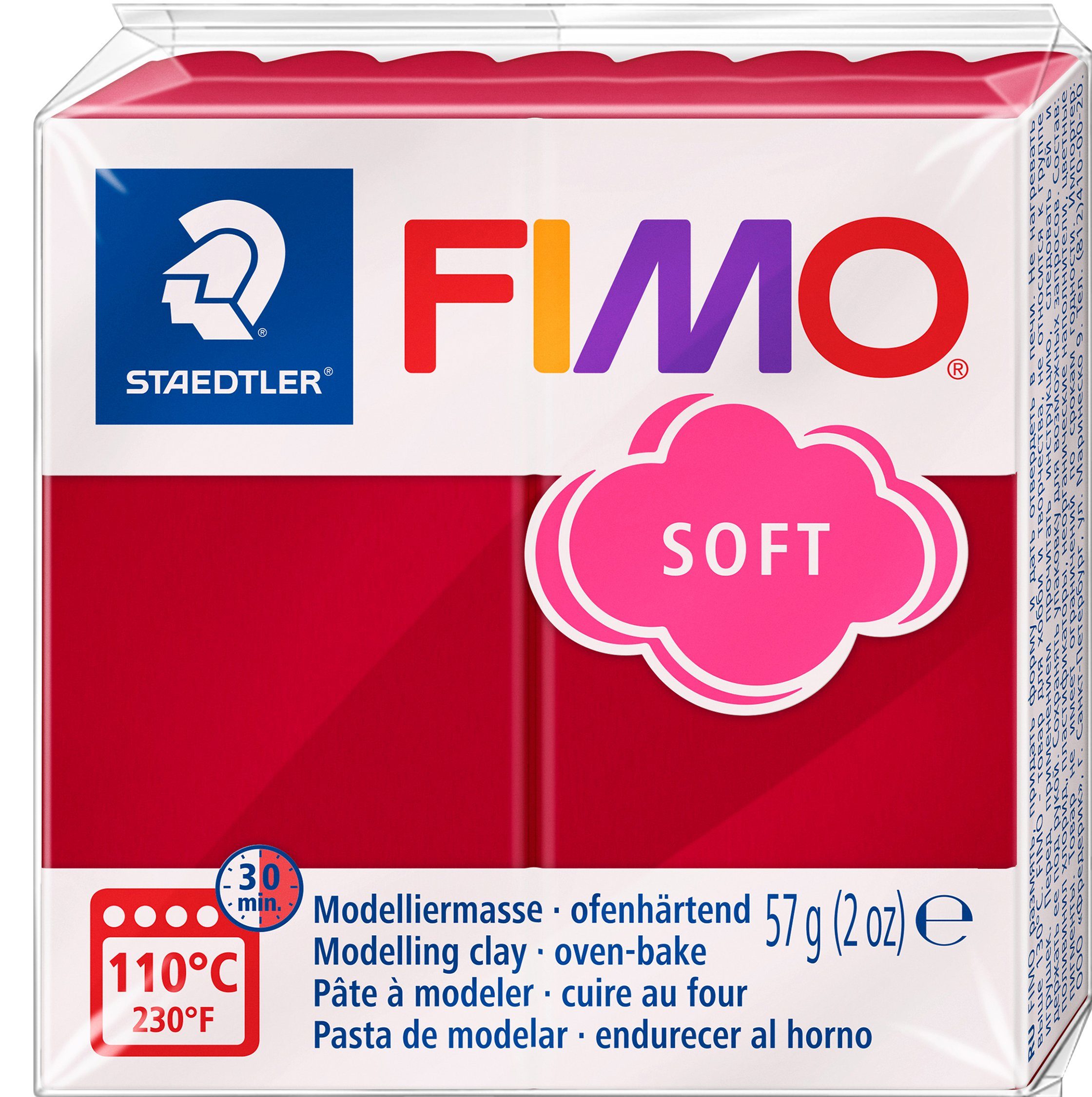 FIMO Modelliermasse soft Basisfarben, 57 g Kirschrot