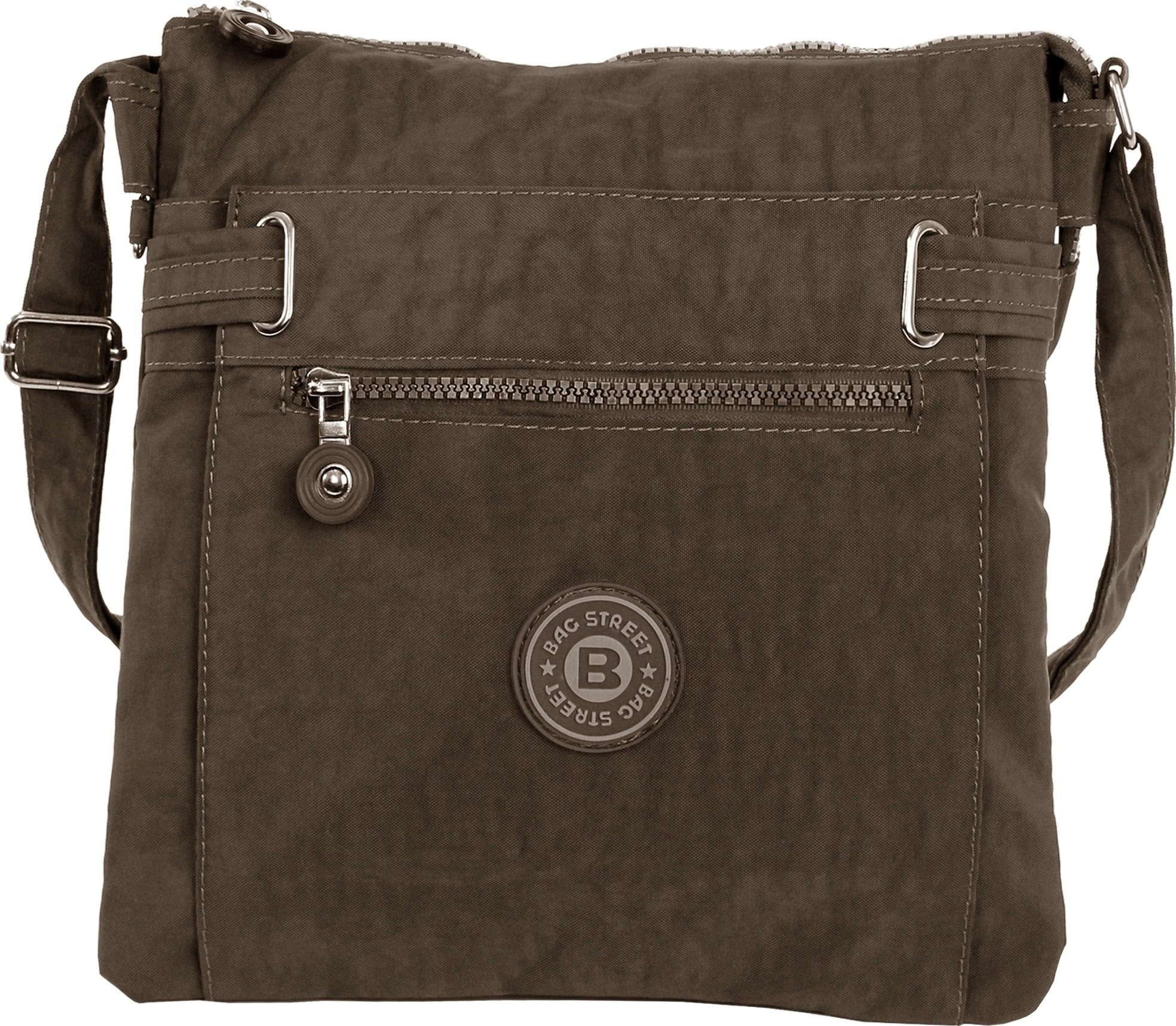 BAG STREET Umhängetasche Bag Street Damentasche Umhängetasche (Umhängetasche), Damen, Jugend Umhängetasche Nylon, braun ca. 26cm x ca. 27cm