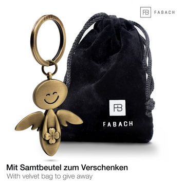 FABACH Schlüsselanhänger Schutzengel Smile mit Kleeblatt - Geschenk Glücksbringer Mutmacher