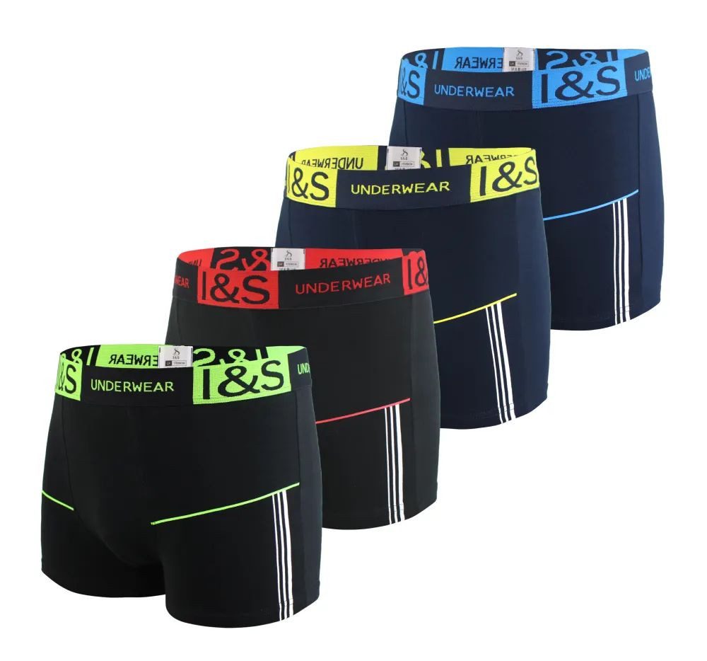 emeco Boxershorts 4er Boxershorts Herren Baumwolle Unterwäsche Unterhose BPM224056 L