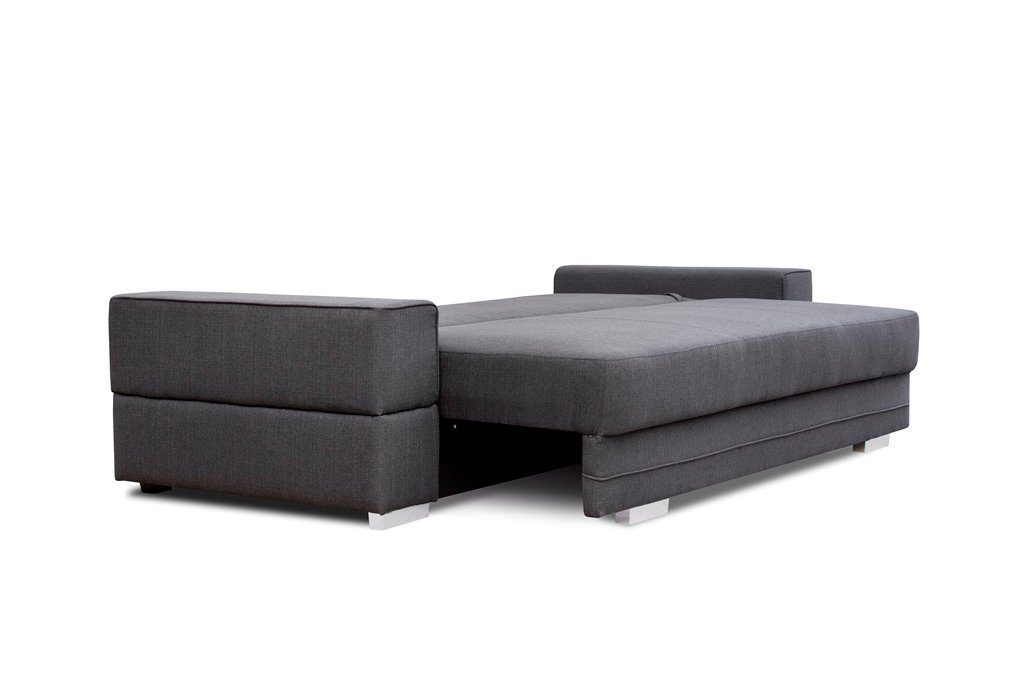 Sofa 3-Sitzer Siblo Schlaffunktion Graphit Melania Minimalistisches Dreisitzer mit