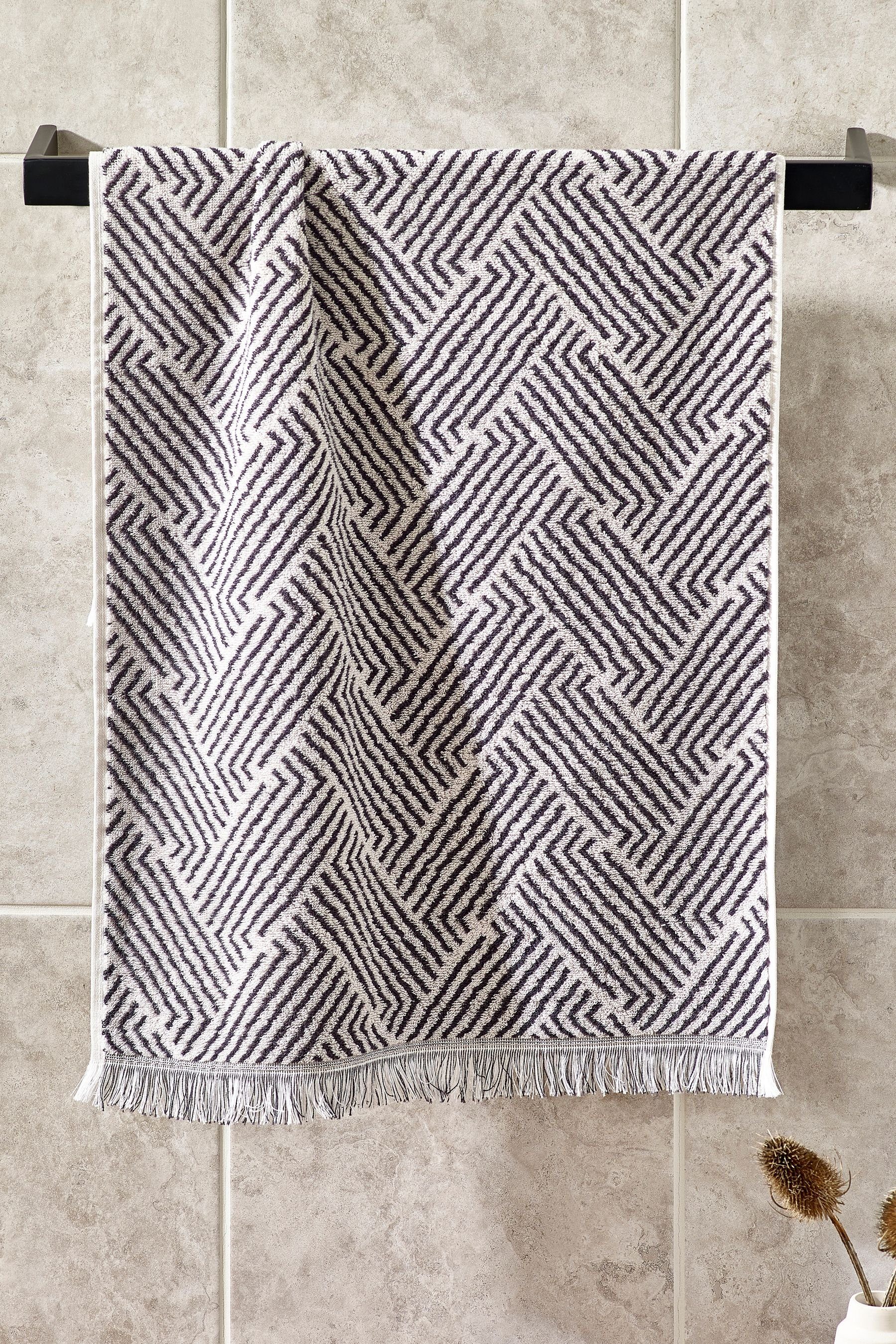 Next Handtuch Handtuch mit geometrischem Zickzack-Muster, (1-St)
