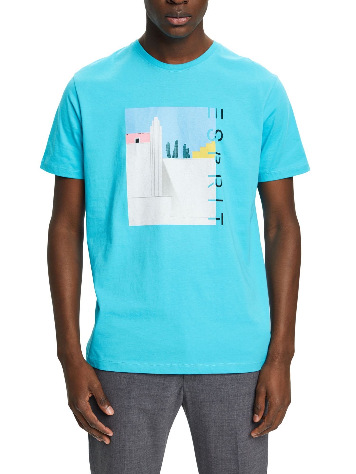 GREEN AQUA mit Esprit Frontprint (1-tlg) Baumwoll-T-Shirt T-Shirt