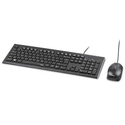 Hama Tastatur-/Maus-Set Cortino kabelgebunden Schwarz USB-A-Stecker Tastatur- und Maus-Set