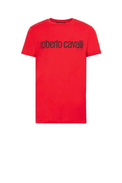 roberto cavalli Print-Shirt LOGO-PRINT COTTON T-SHIRT