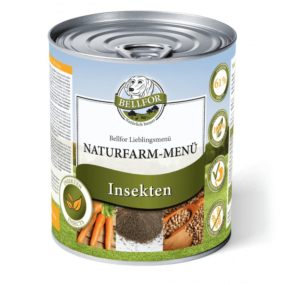 Bellfor Bellfor Nassfutter mit Insekten und Tapioka - Naturfarm-Menü - 800g, für: Hunde