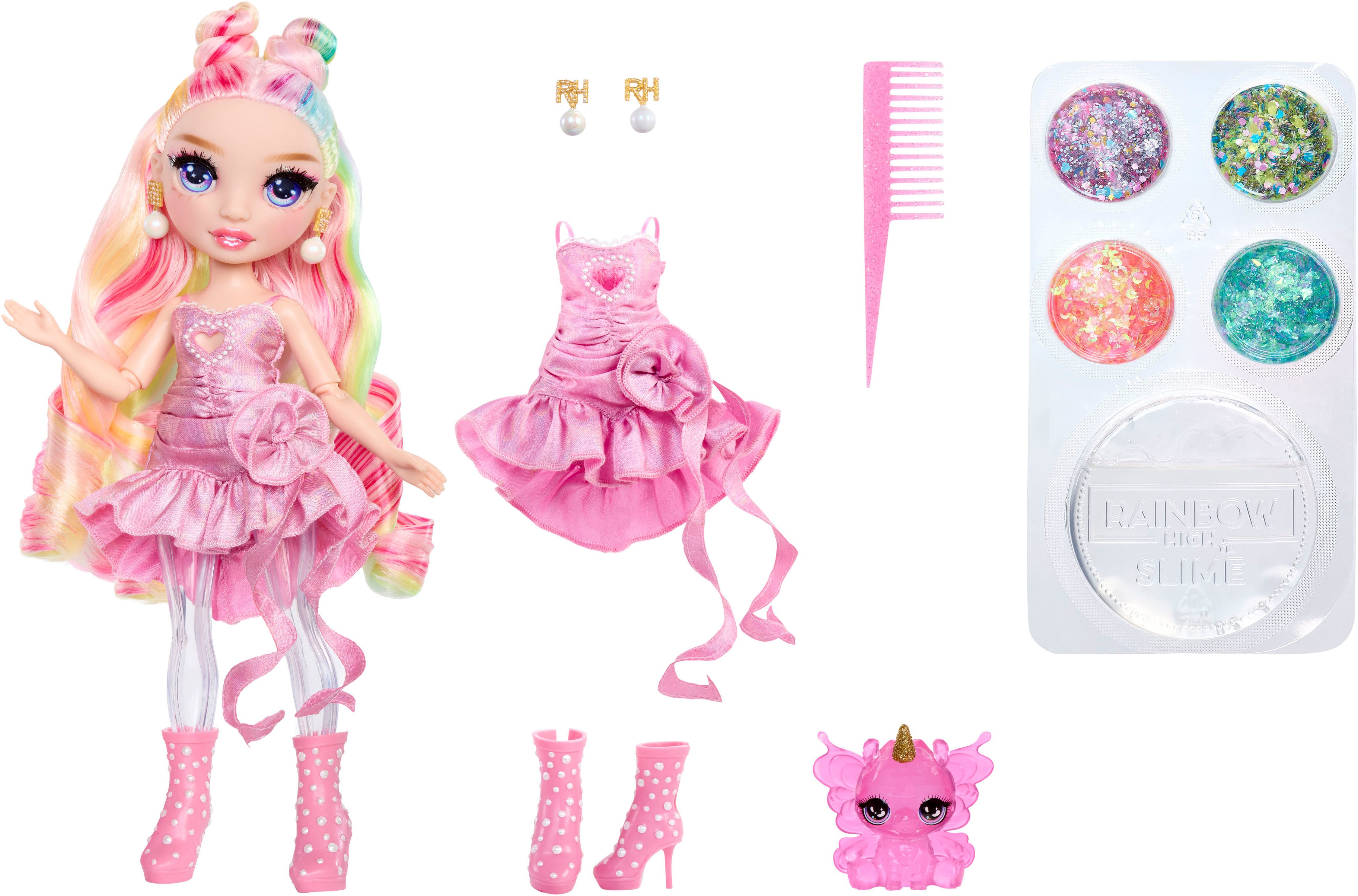 Rainbow High Dress Up Doll Rainbow Shimmers with Slime Fashion Doll, Bella (pink)