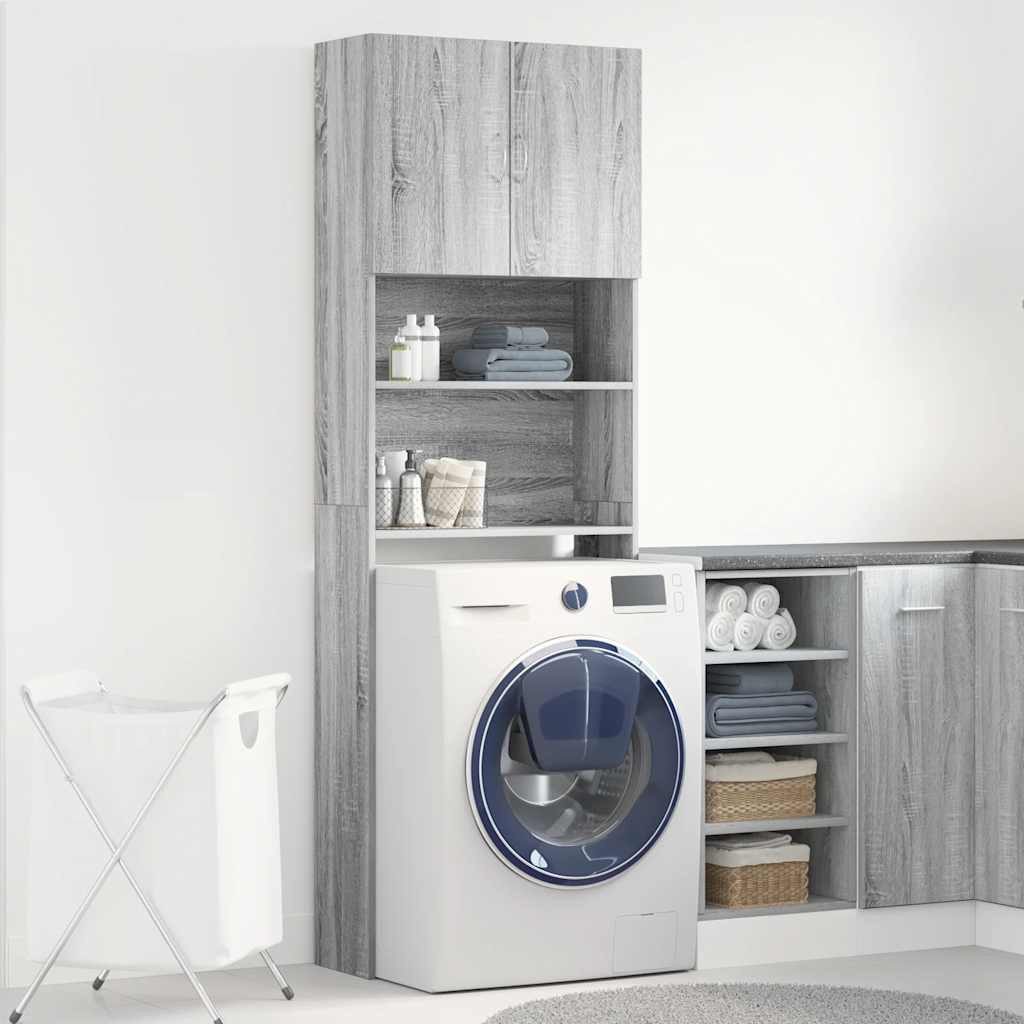 vidaXL Waschmaschinenumbauschrank Waschmaschinenschrank Grau Sonoma 64x24x1 günstig online kaufen