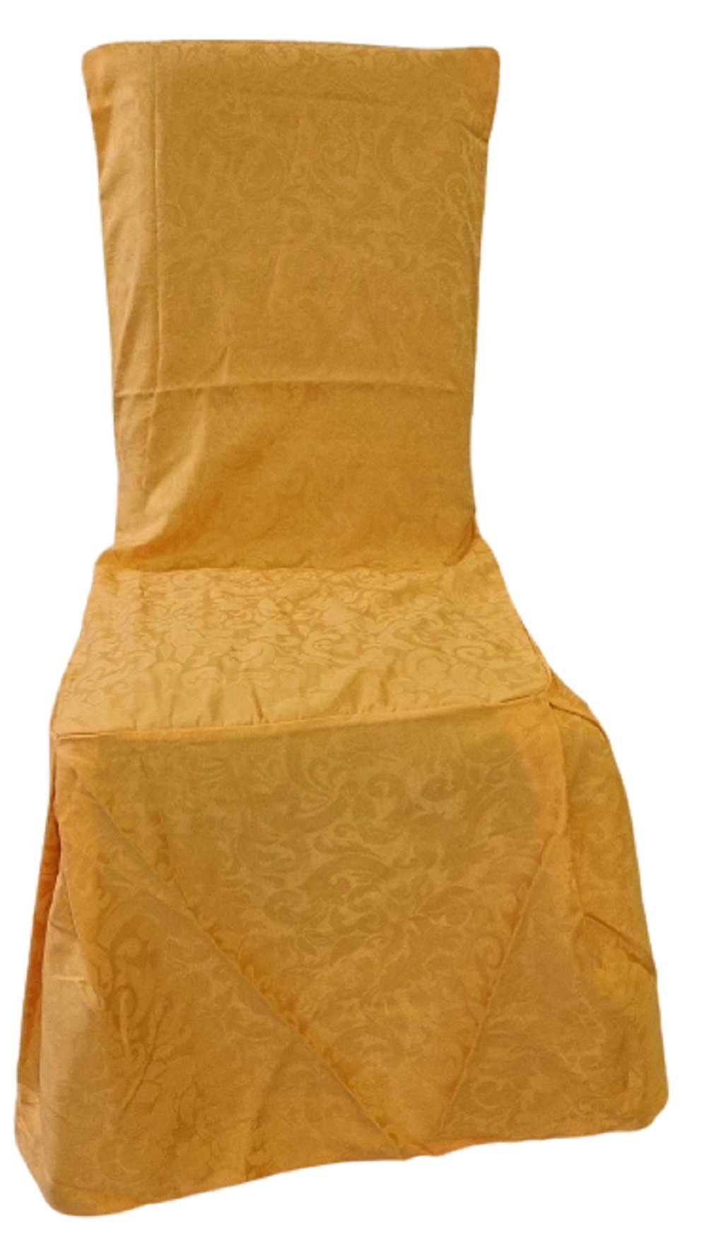 Stuhlhusse Stuhlhusse mit Schleife apricot mit Muster ca. 93 cm lang, Bellezza