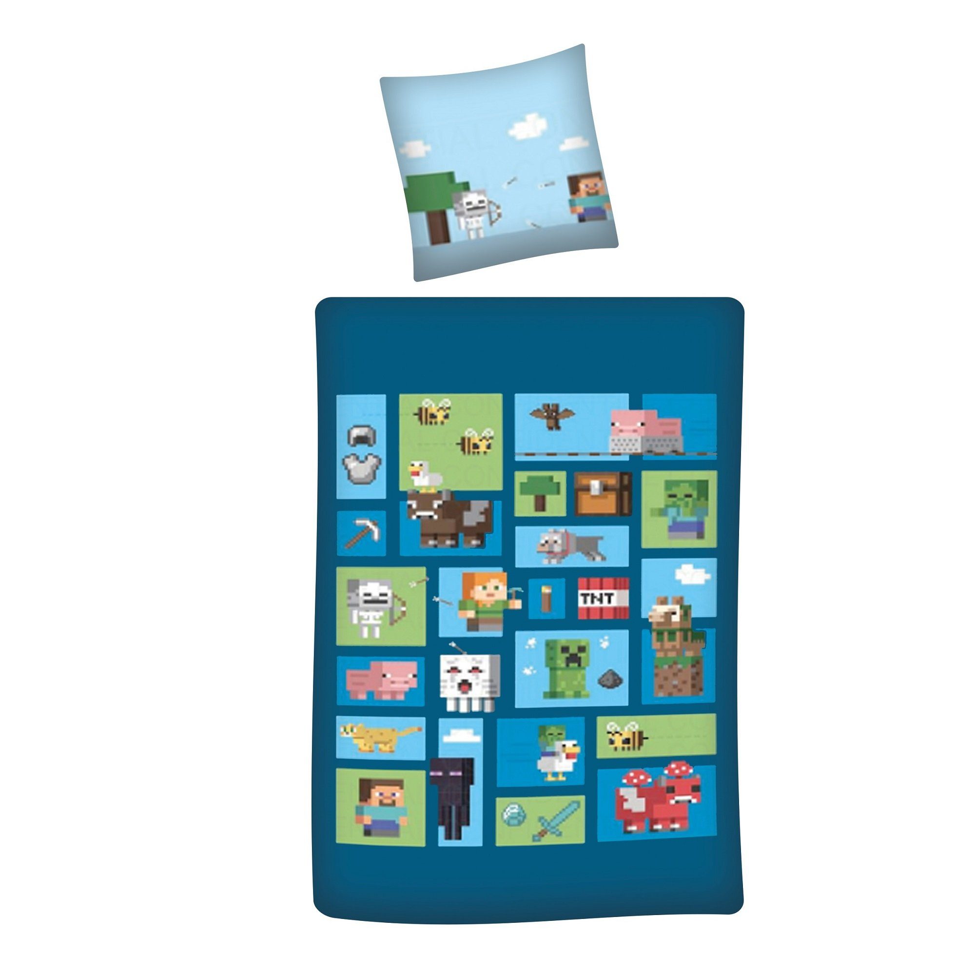 Familando Kinderbettwäsche Minecraft "Collage" 135x200 + günstig online kaufen