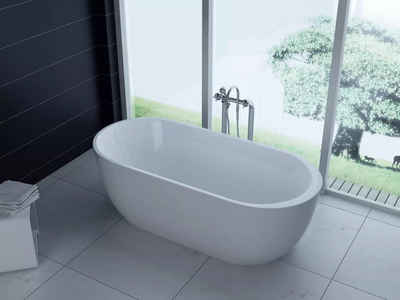 PureHaven Badewanne freistehende Luxus Acryl-Badewanne Reno 170x80 cm